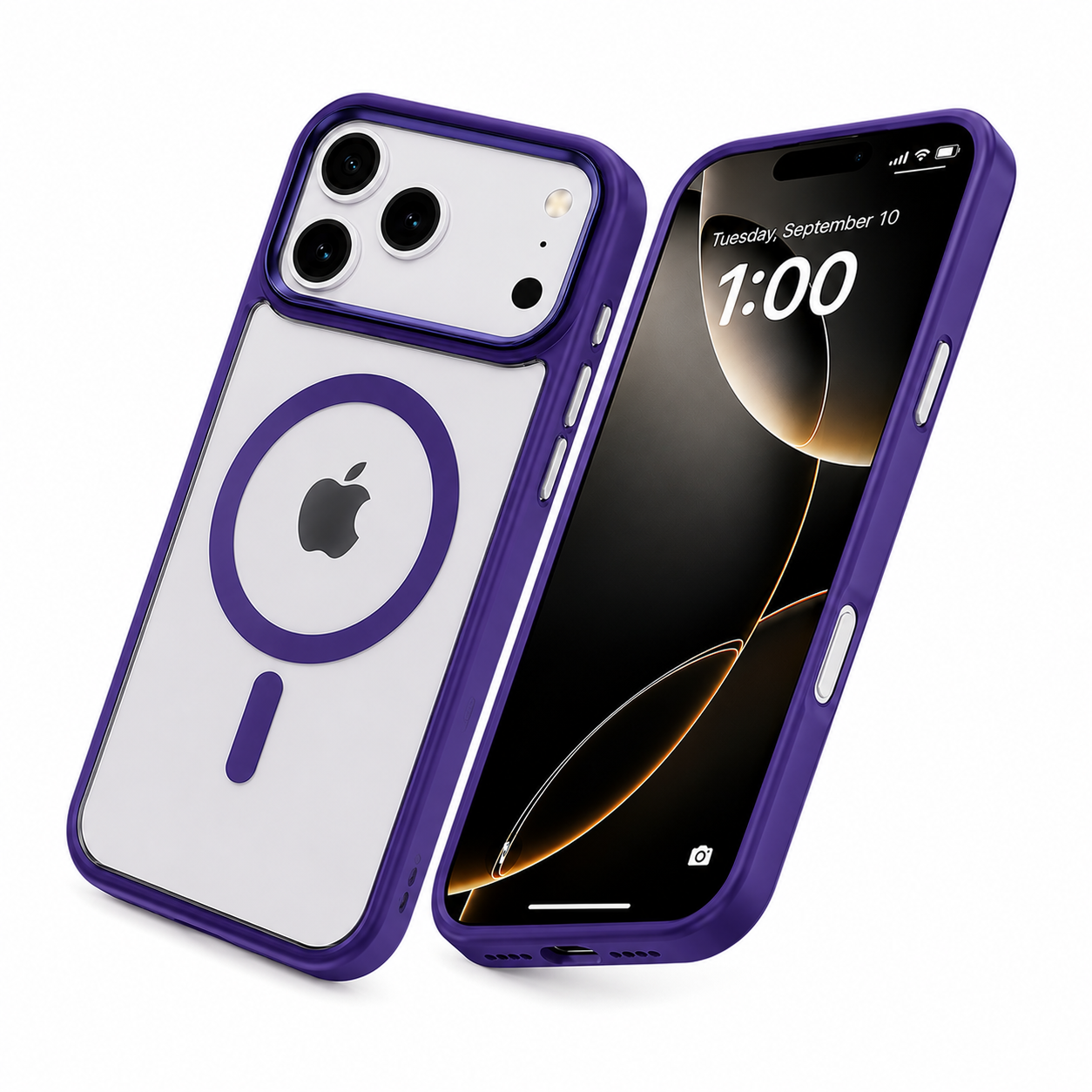 Luxury Deep Purple Phone Case, Designer iPhone 17 Pro Max Cover, Hybrid Protective Case, Lightweight Mobile Cover