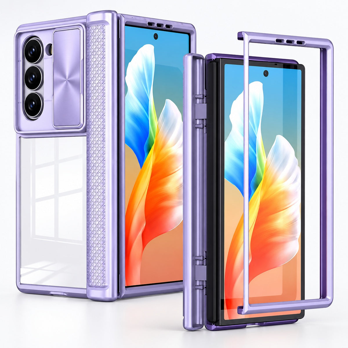 Hybrid Case W/ Cam Slider for Samsung Galaxy Z Fold 6 - Purple