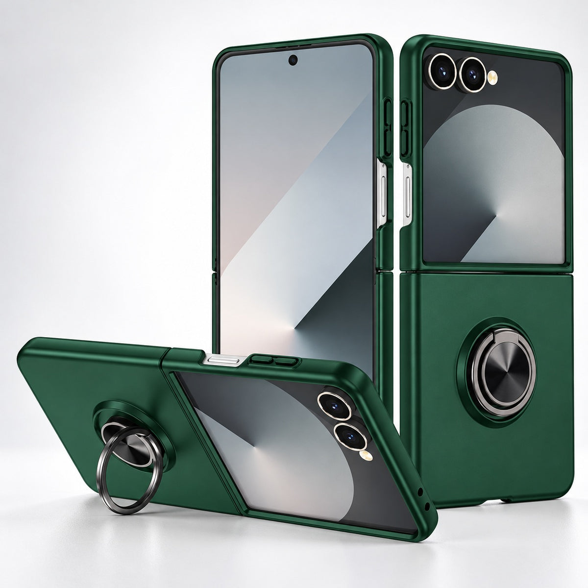 Swirl Invisible Ring Case for Samsung Galaxy Z Flip 7 - Midnight Green