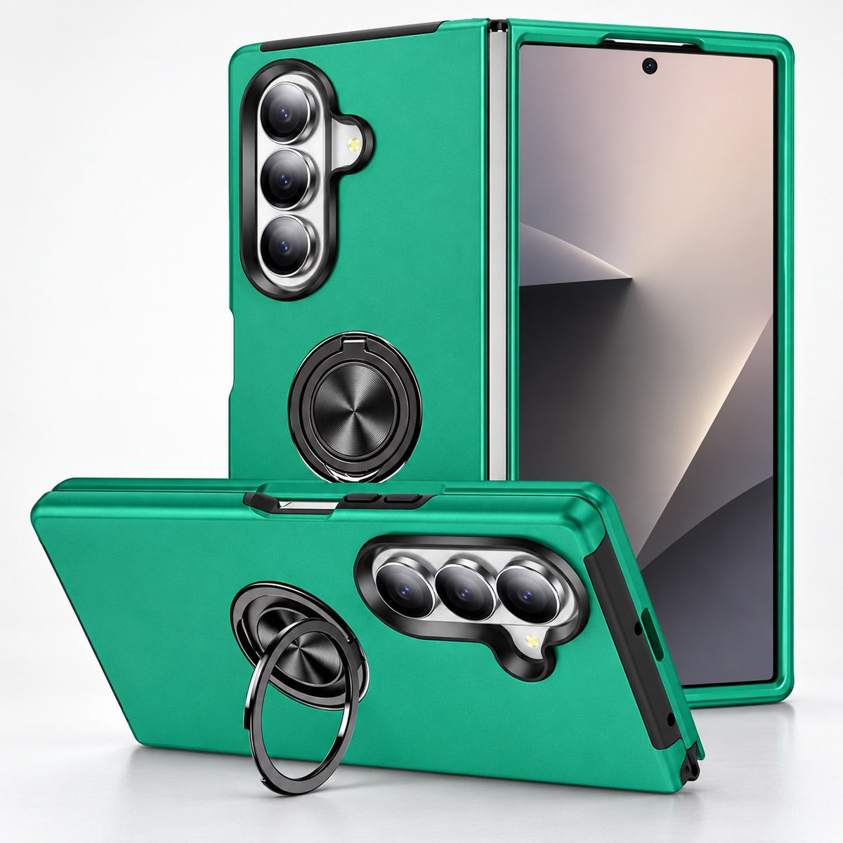 Swirl Invisible Ring Case for Samsung Galaxy Z Fold 7 - Midnight Green