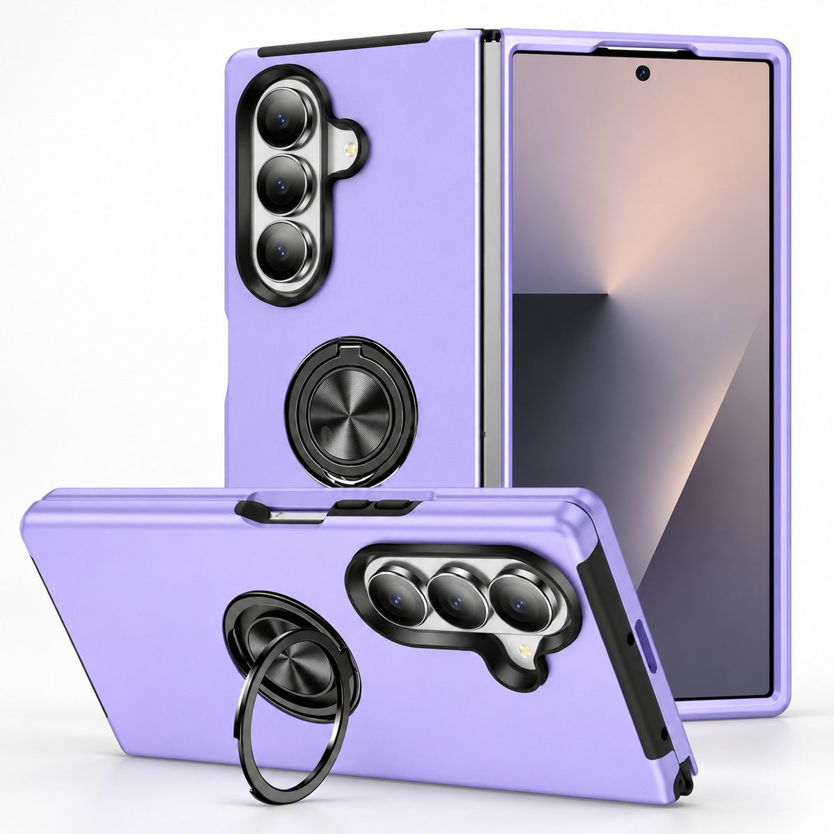 Swirl Invisible Ring Case for Samsung Galaxy Z Fold 7 - Light Purple