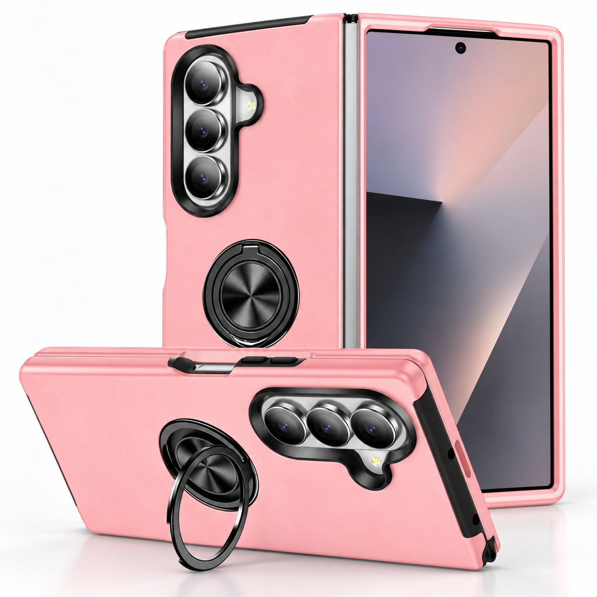 Swirl Invisible Ring Case for Samsung Galaxy Z Fold 7 - Rose Gold