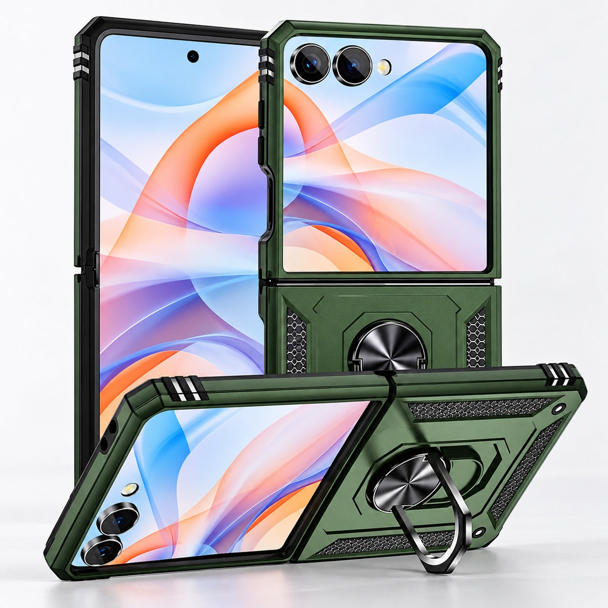Anti-Drop Hybrid Case for Samsung Galaxy Z Flip 7 - Midnight Green