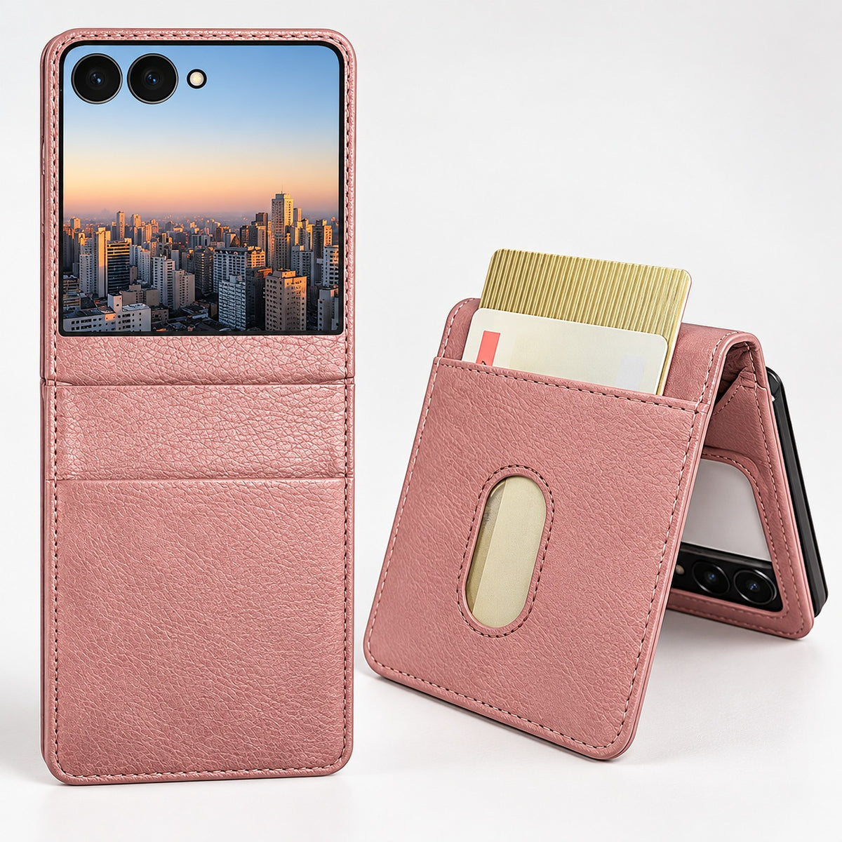 Photo ID Wallet for Samsung Galaxy Z Flip 7 - Rose Gold