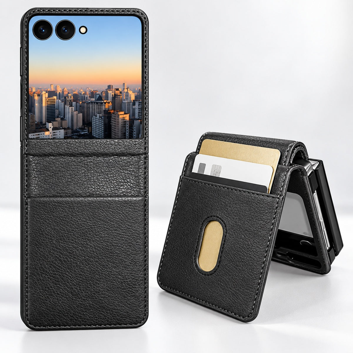 Photo ID Wallet for Samsung Galaxy Z Flip 7 - Black
