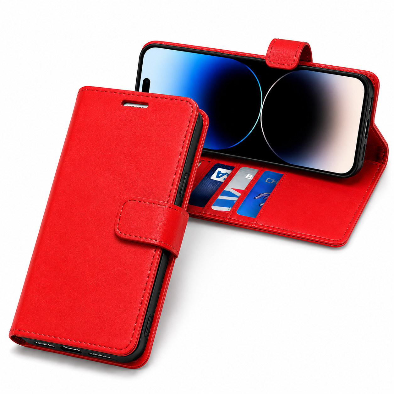 Premium Red BlueMoon Diary Case for Apple iPhone 17 Pro Max Shockproof Wallet Phone Cover