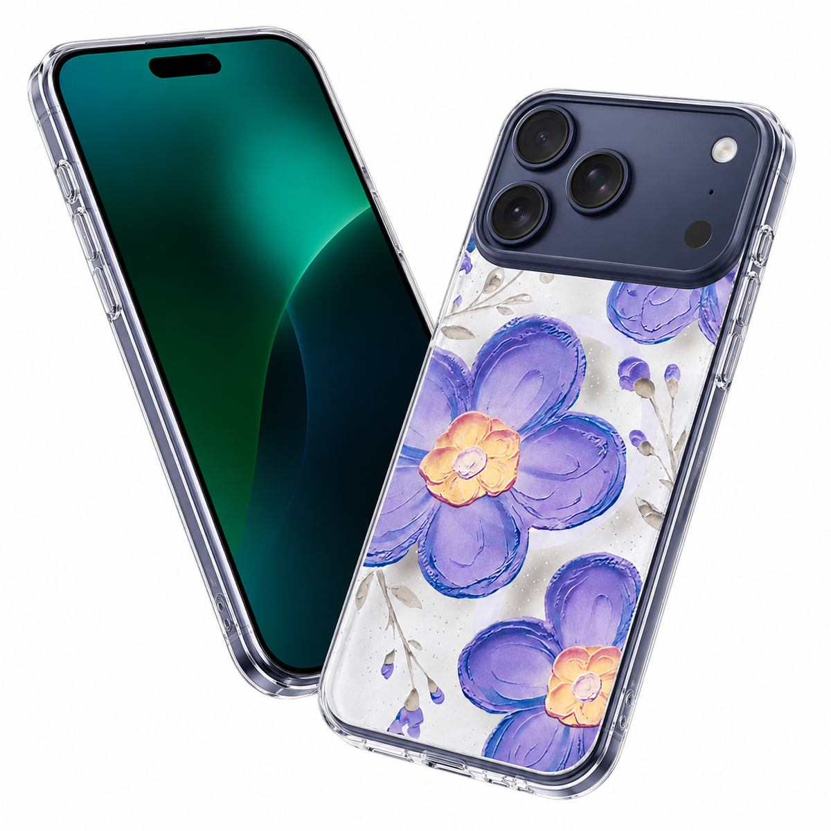 Premium floral transparent smartphone case with MagSafe, raised camera protection, and anti-scratch design for Apple iPhone 18 Pro Max