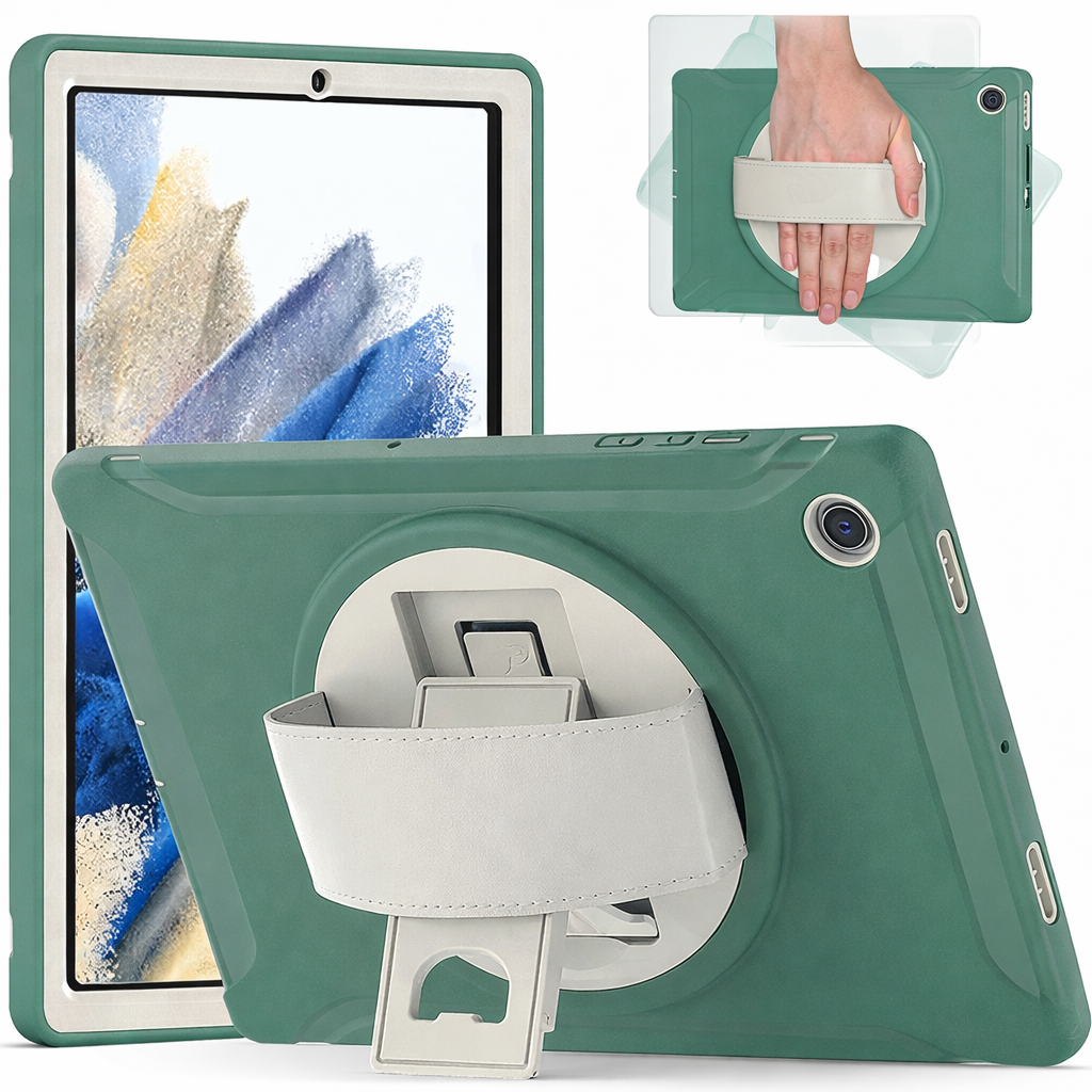 Heavy Duty Tablet Case – Green Hand Strap with Kickstand Case | Protective Case