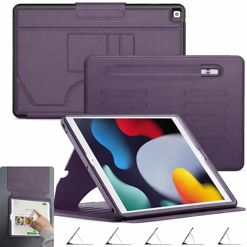 Heavy Duty Tablet Case – Purple Multi-functional Shockproof Case with Stand | Protective Case