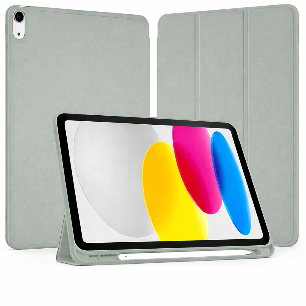 Slim Tablet Case – Grey Case With Pencil Holder with Stand | Protective Case