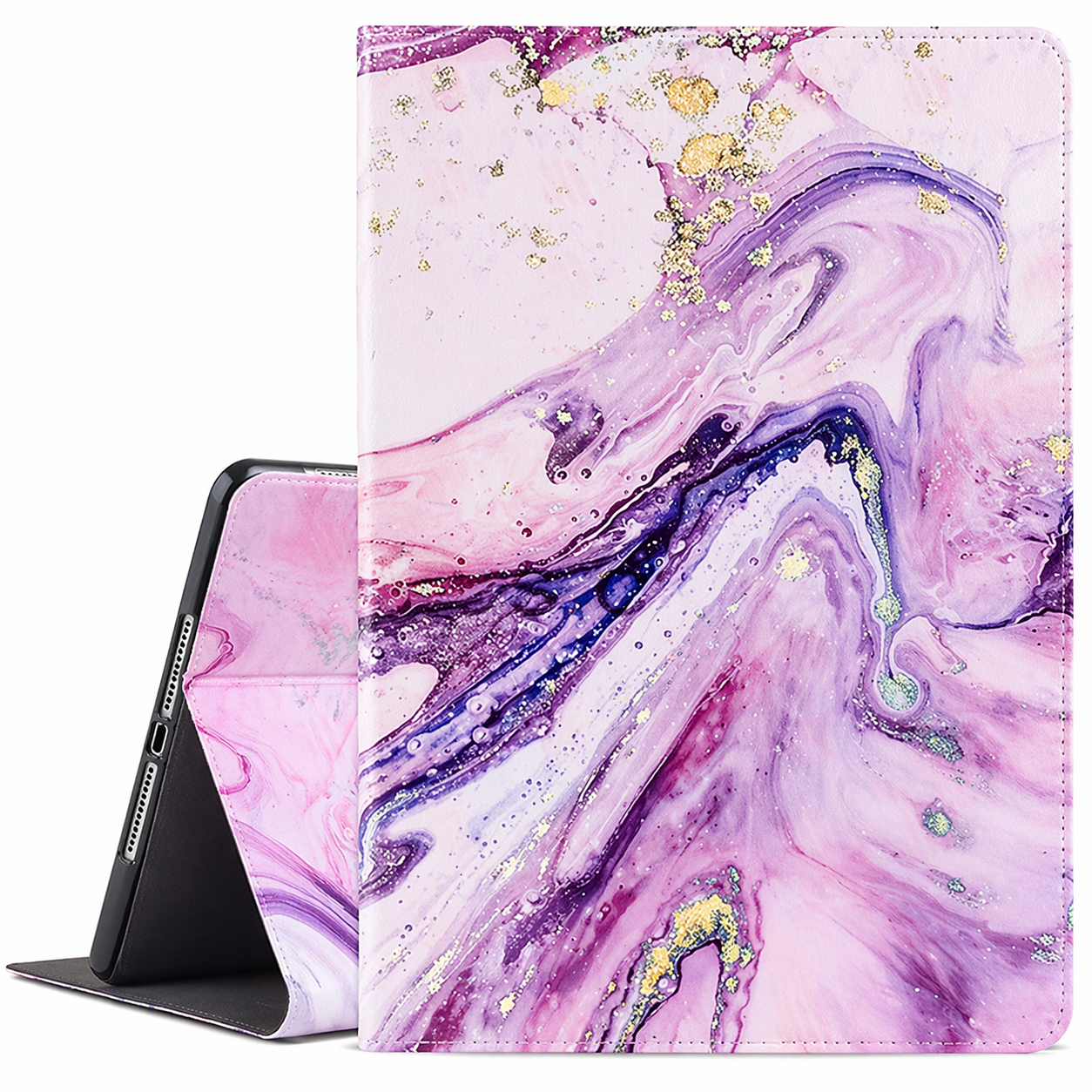 Slim Tablet Case – Purple Marble 360 Design | Protective Case