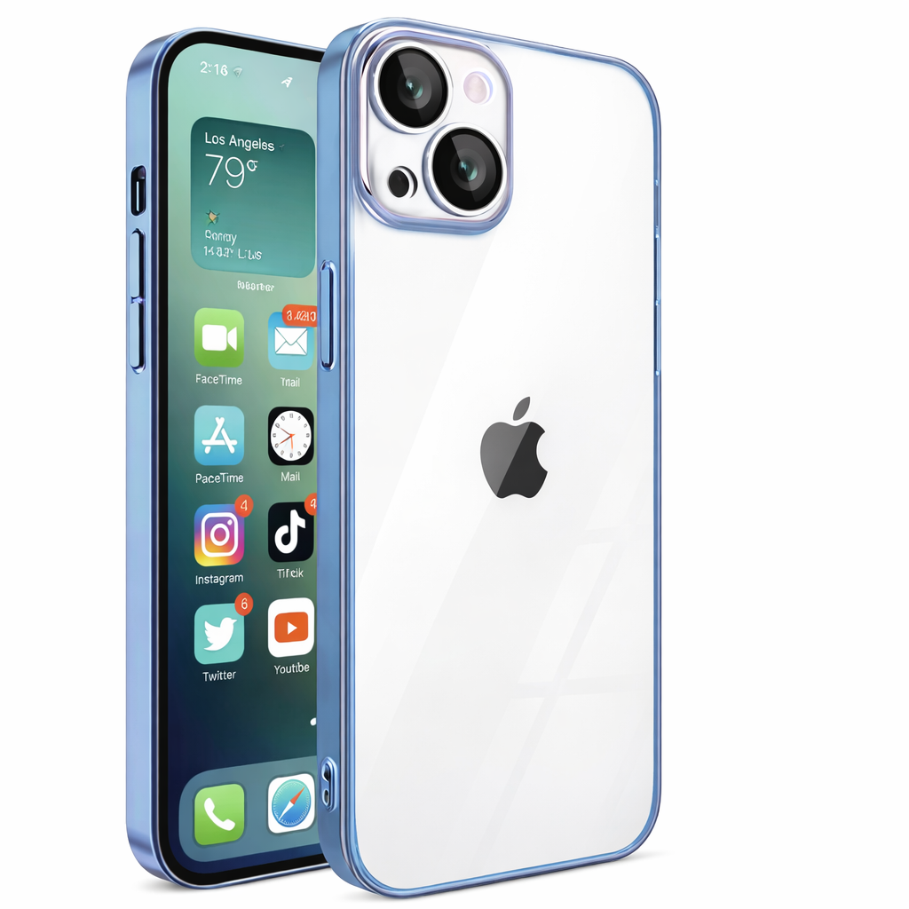 Clear Phone Case – Midnight Blue Electroplated Slim Protective Cover