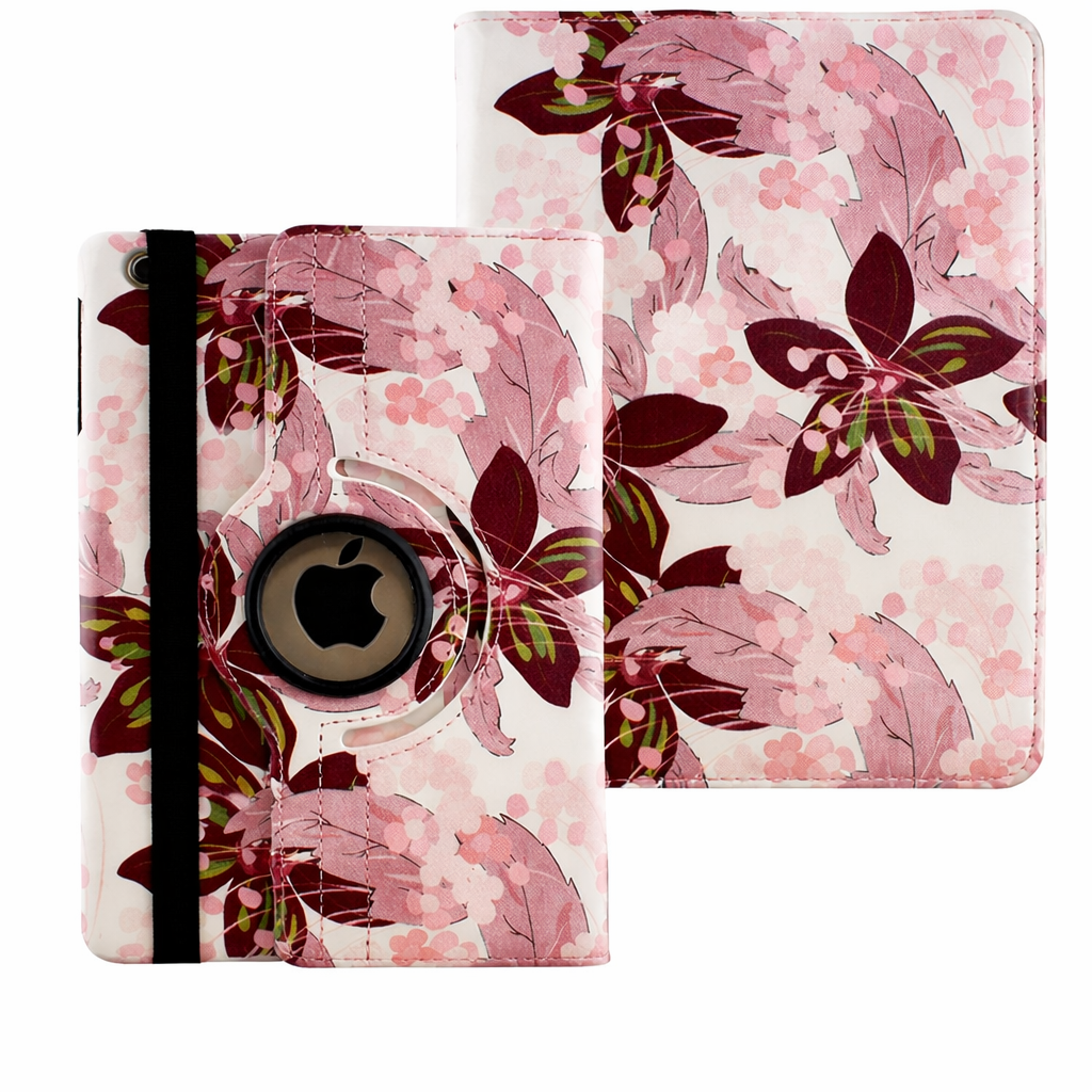 Slim Tablet Case – Pink / Rose Gold Flower 360 Design | Protective Case
