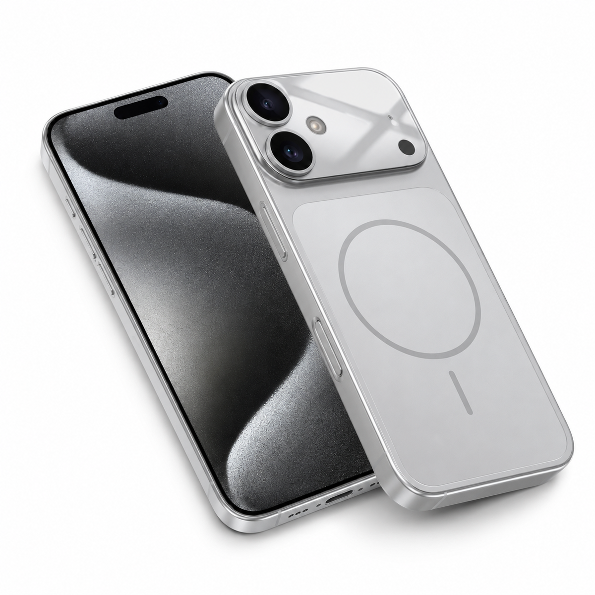 Slim Silver Smartphone Case for Apple iPhone 16 Anti-Scratch Protective Cover