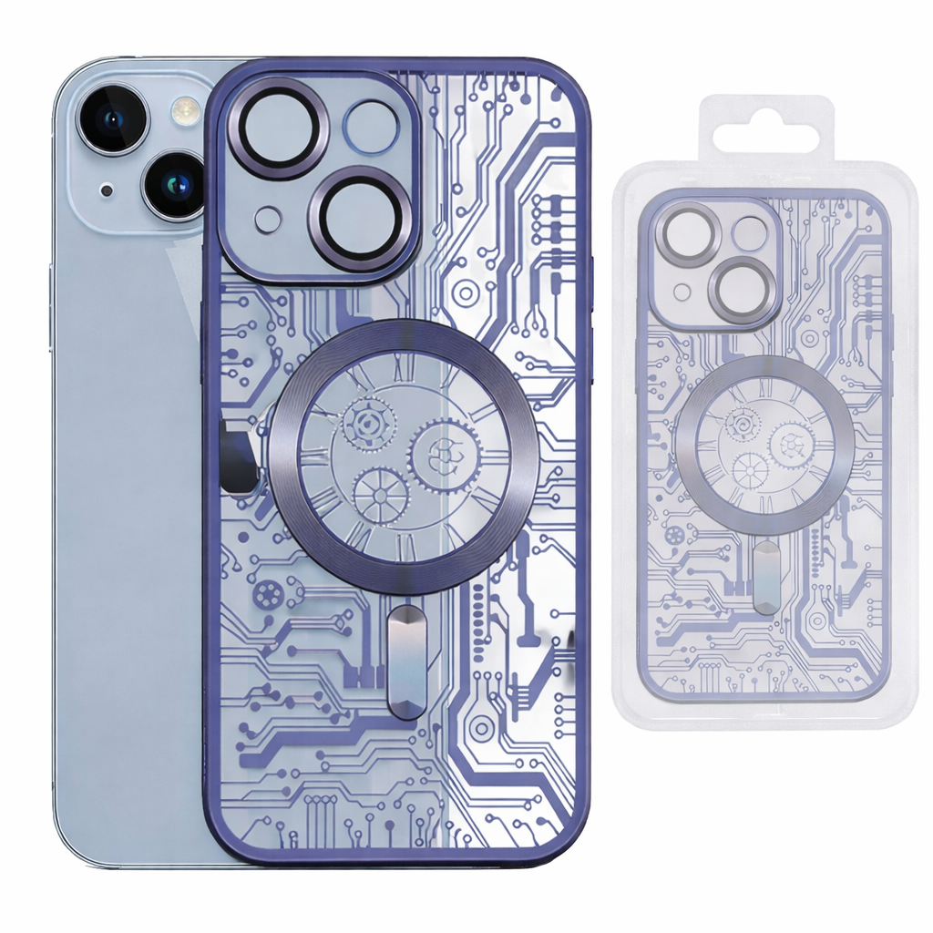 Clear MagSafe Compatible Phone Case – Midnight Blue Board MagSafe Slim Protective Cover with Wireless Charging Compatibility