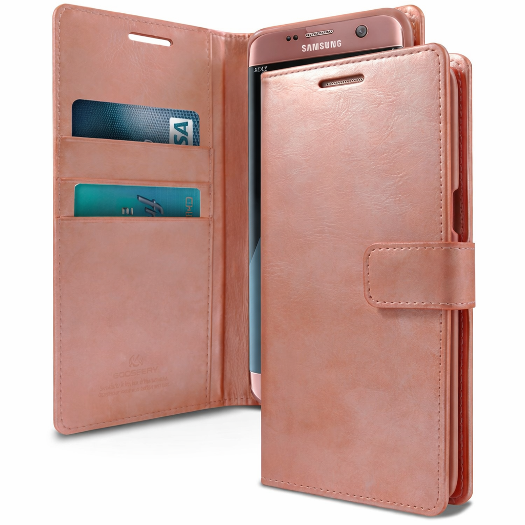 Multi-Card Wallet Phone Case – Rose Gold BlueMoon Diary Cover