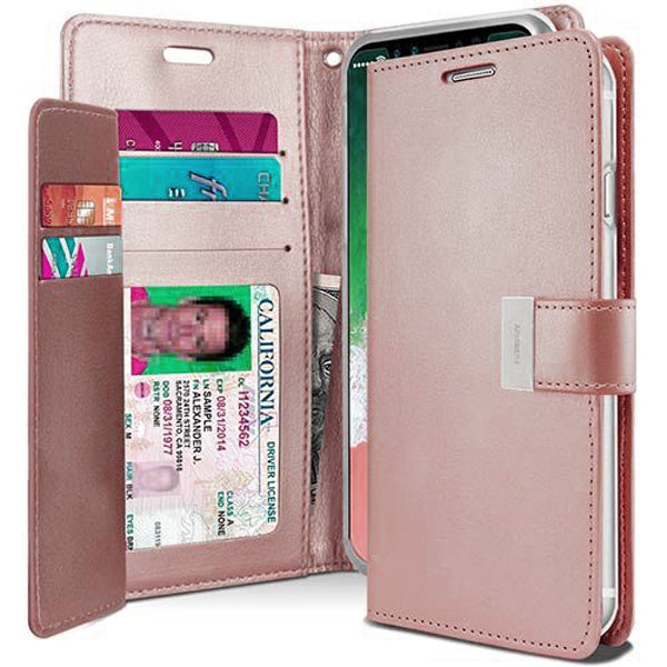 Multi-Card Wallet Phone Case – Rose Gold Rich Diary Mercury Cover