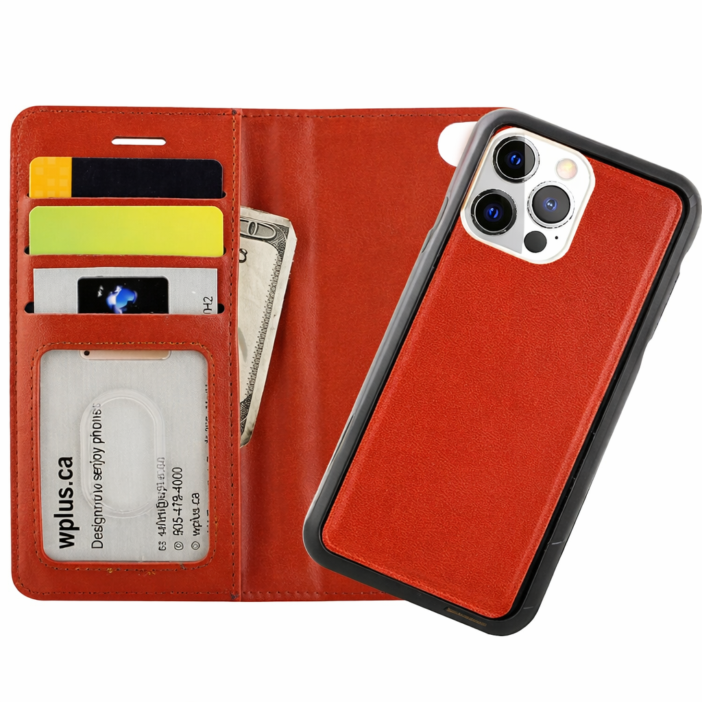 Photo ID Wallet Phone Case – Brown Magnet Protective Cover