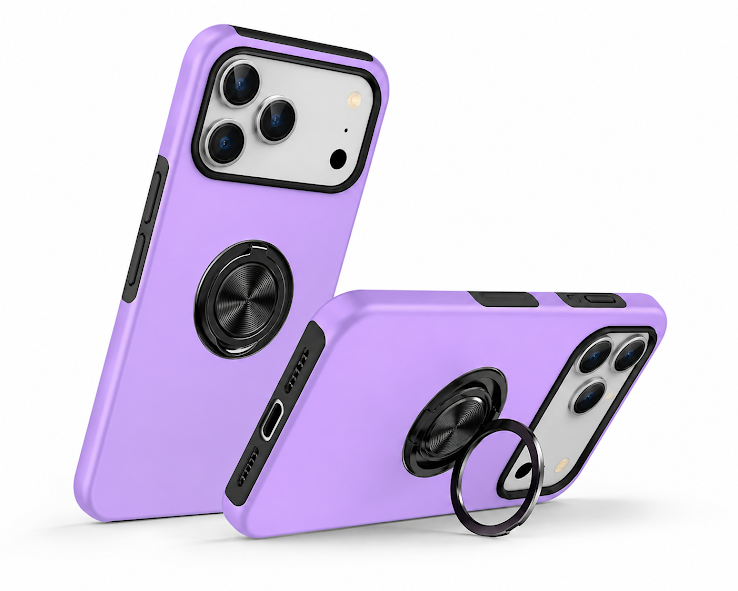 Slim Shockproof iPhone 17 Pro Max Case, Durable Mobile Cover, MagSafe Ring Holder Case