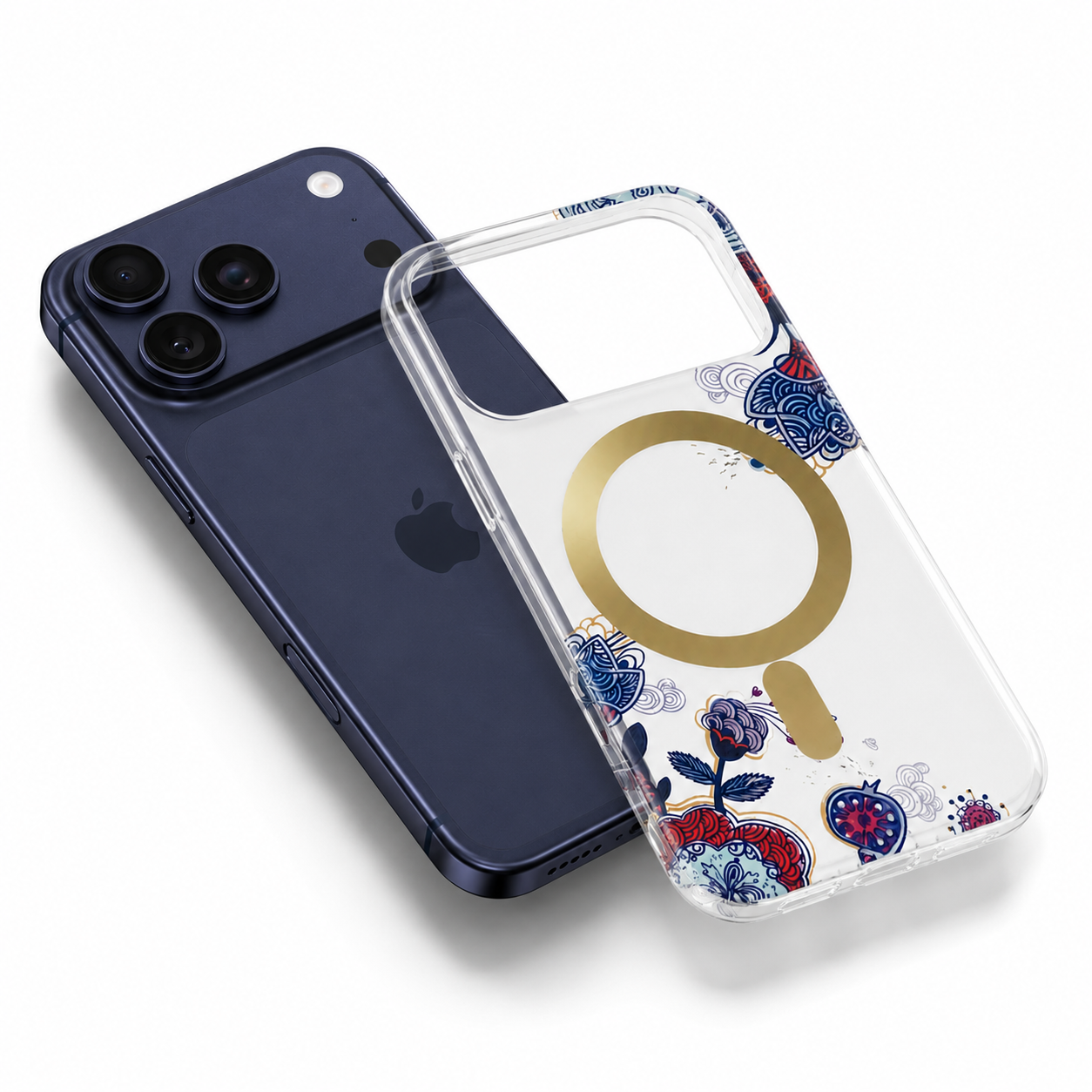 Blue Frosted Designer MagSafe Flower Case for Apple iPhone 17 Pro Max Slim Protective Mobile Cover