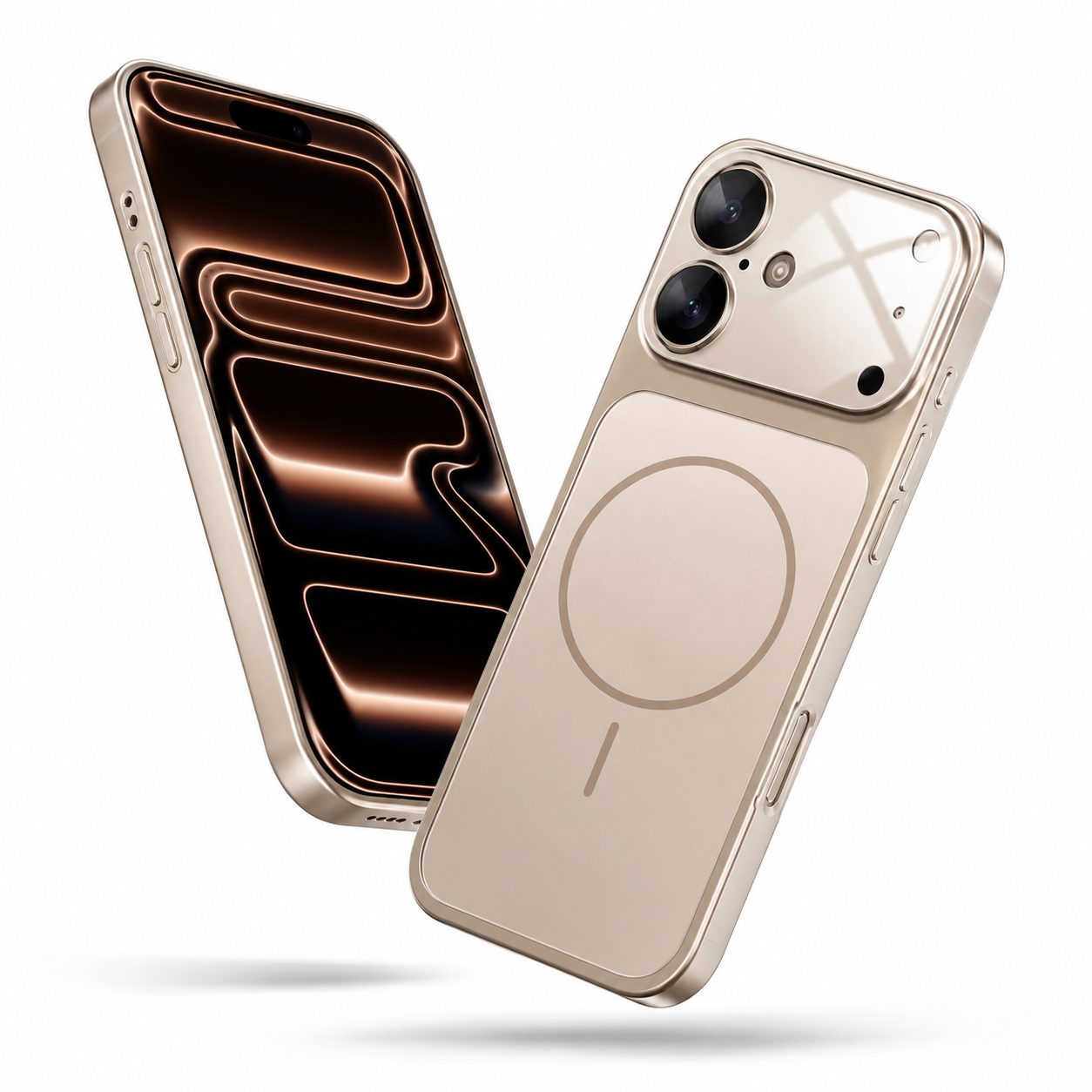 Military Grade Rose Gold iPhone 16 MagSafe Case with AG Glass Finish