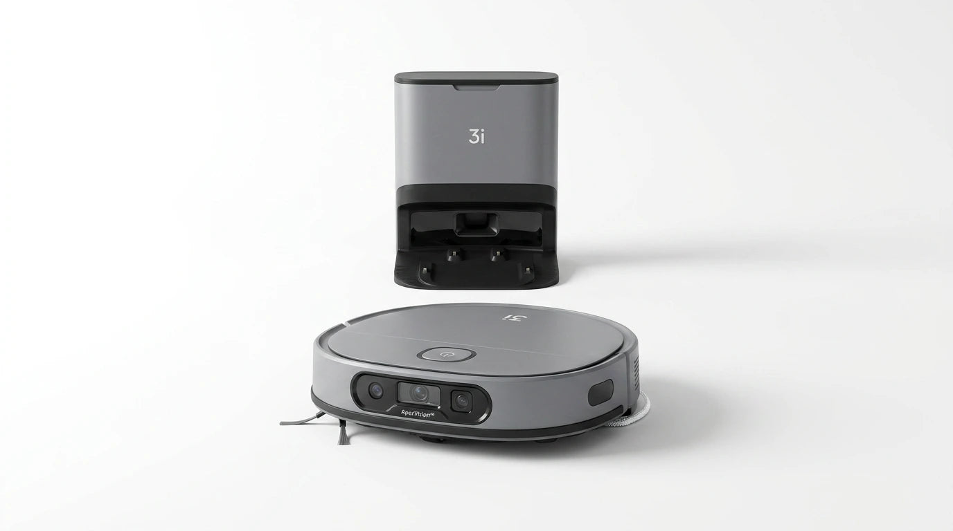 cutting edge electronics online Canada. smart tech store Canada. 3i Smart Robot Vacuum and Mop (G10 +). Gallery image 10. Lines name one specific SKU—never substitute a generic lookalike from the category. After review passes, each render should still read as a fresh studio viewpoint of that same physical unit.