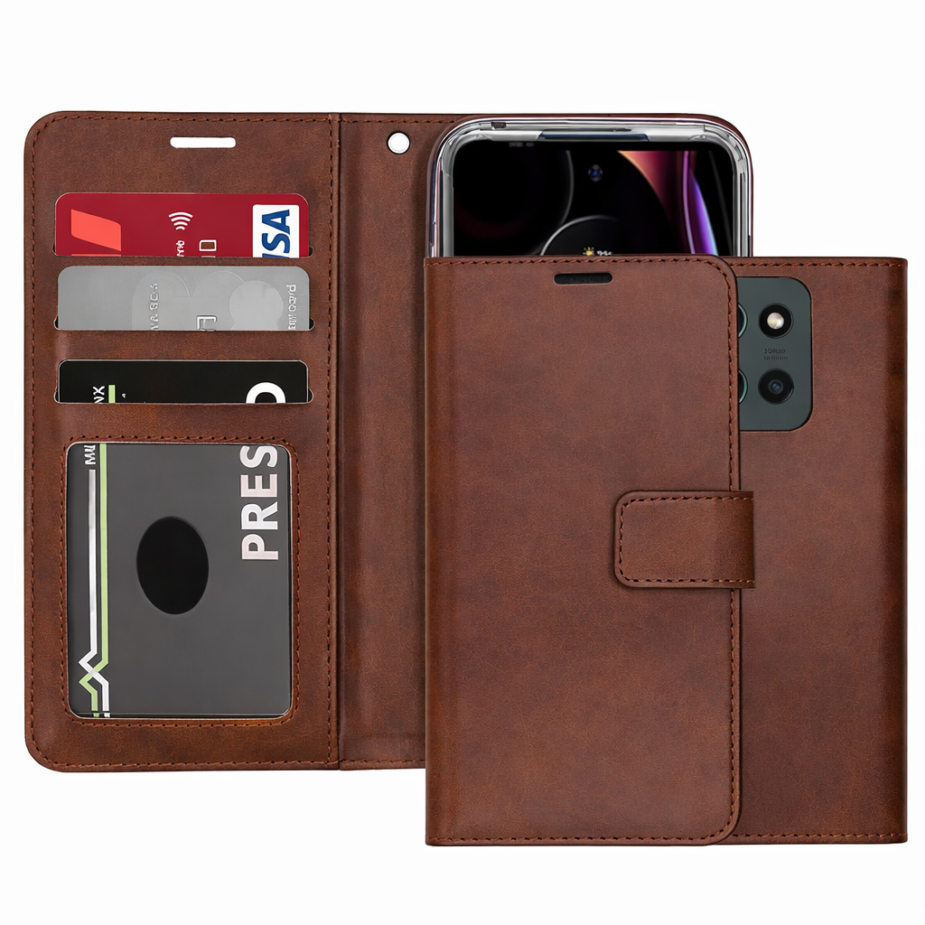Photo ID Multi-Card Wallet Phone Case – Brown Protective Cover