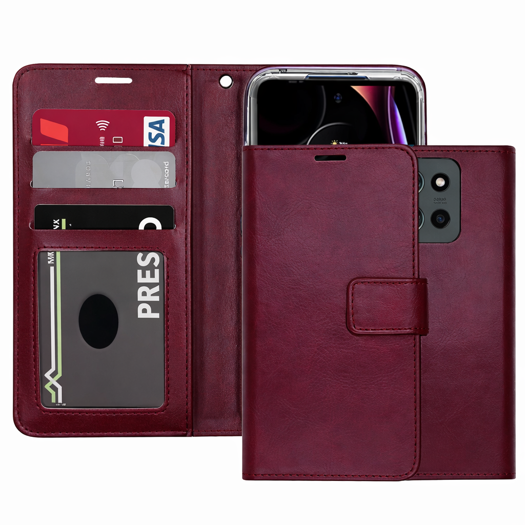 Photo ID Multi-Card Wallet Phone Case – Wine Protective Cover