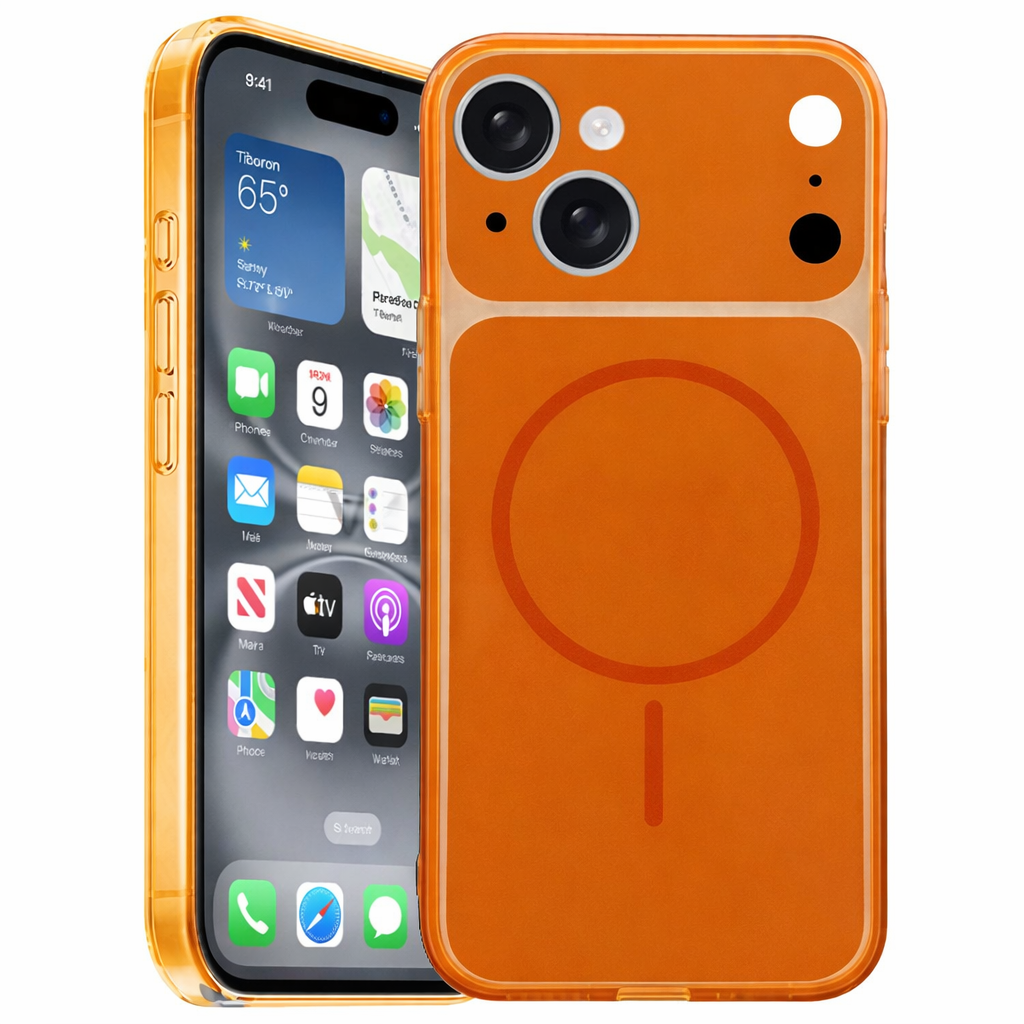 Dual Layer Phone Case – Orange illusion Cover MagSafe Compatible