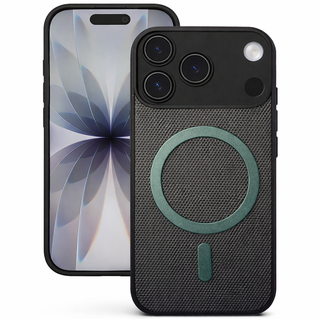 Dual Layer Phone Case – Green Grip Weave Cover MagSafe Compatible