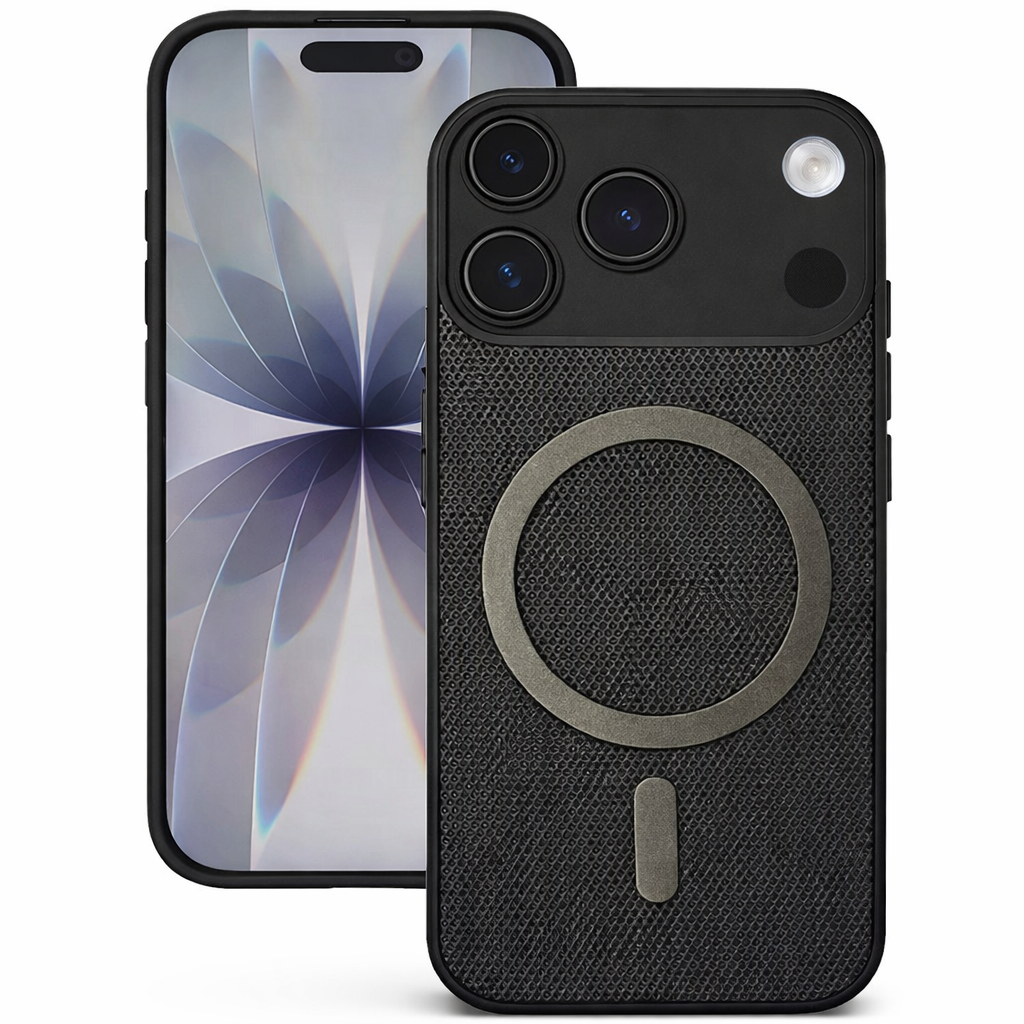 Dual Layer Phone Case – Black Grip Weave Cover MagSafe Compatible