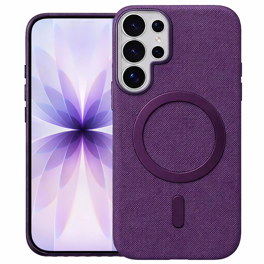 Dual Layer Phone Case – Purple Fabric Cover MagSafe Compatible