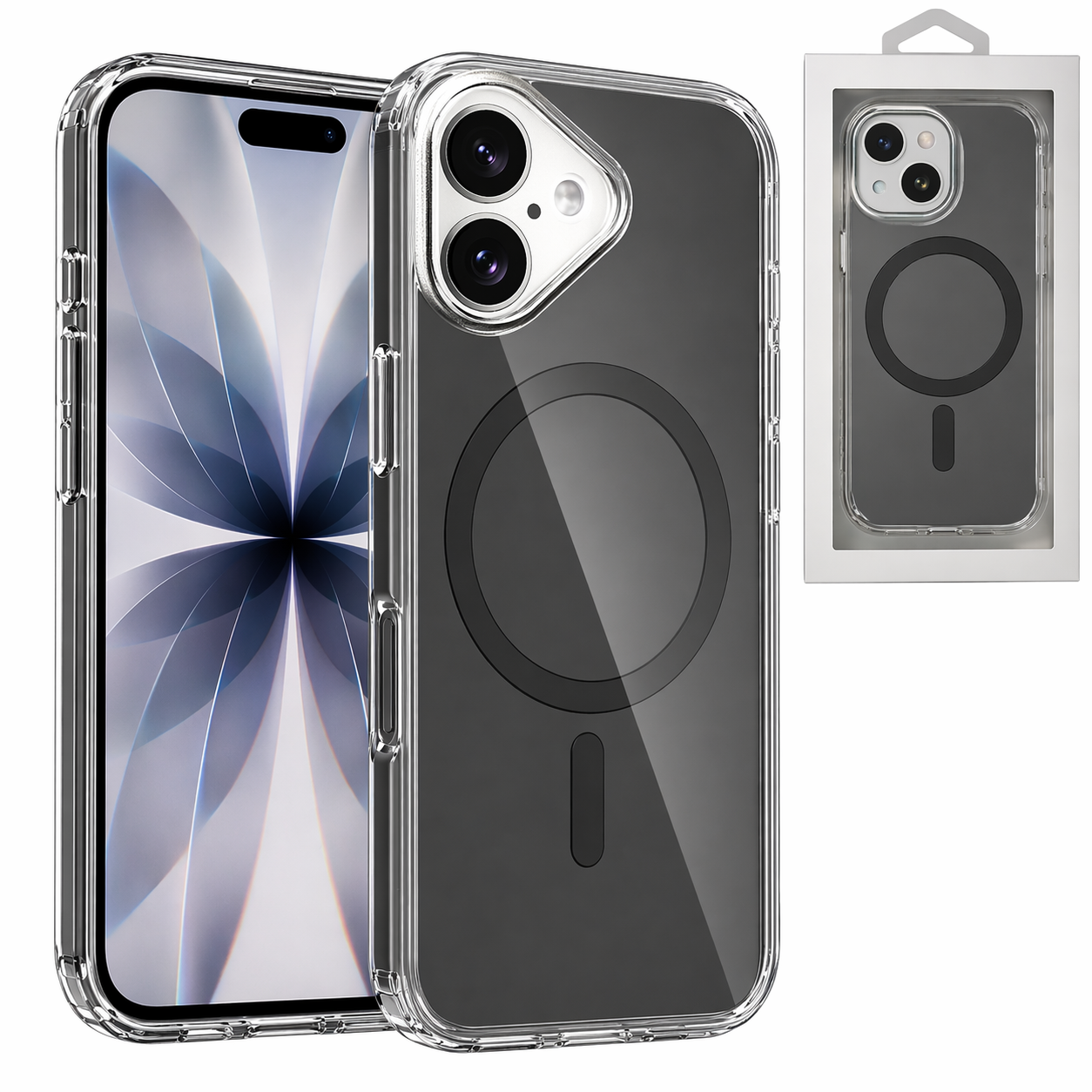 Dual Layer Phone Case – Grey Airloop Cover MagSafe Compatible With Ring Stand