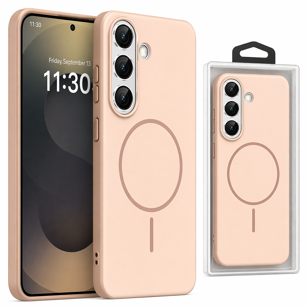 Dual Layer Phone Case – Rose Gold Glam Cover MagSafe Compatible