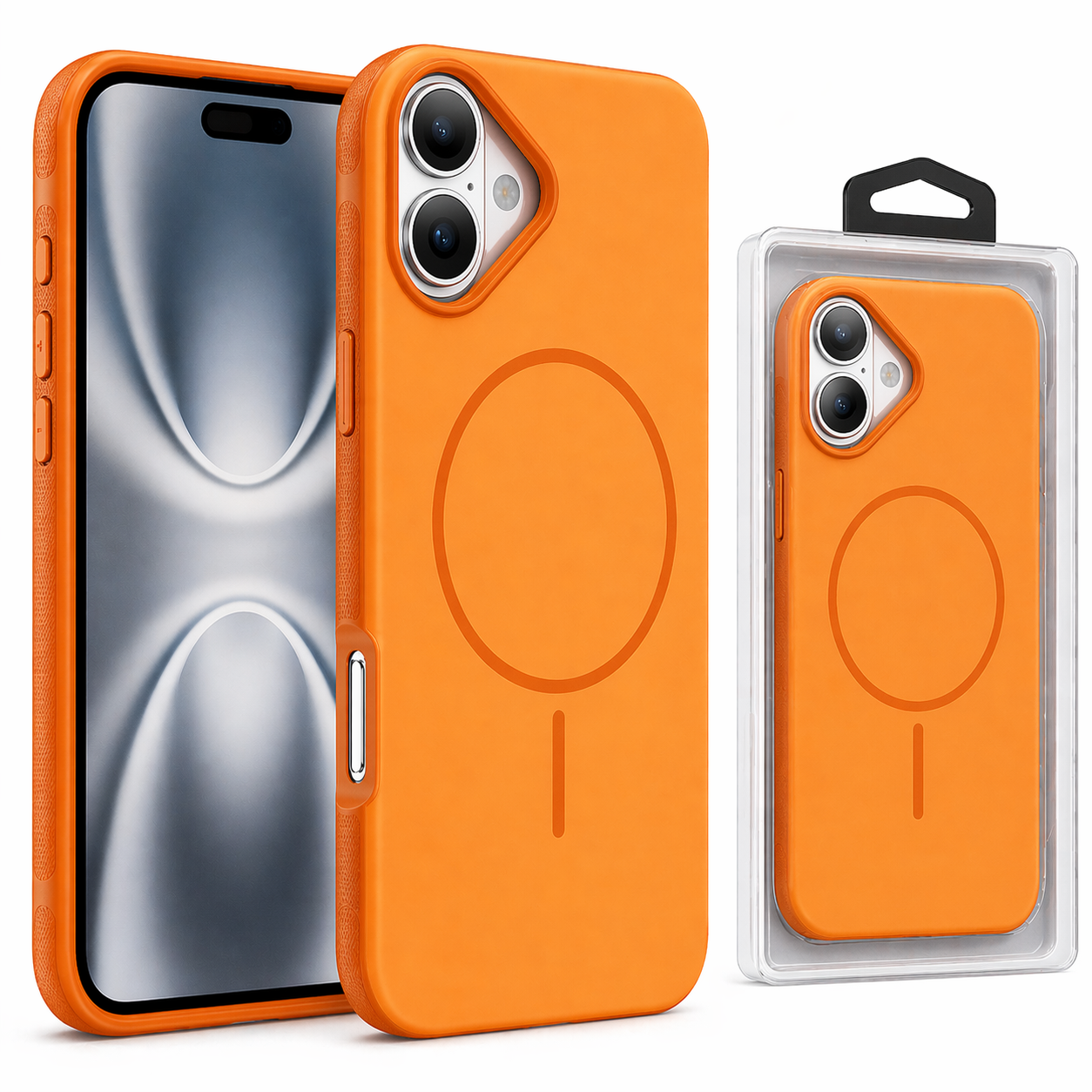Dual Layer Phone Case – Orange Glam Cover MagSafe Compatible