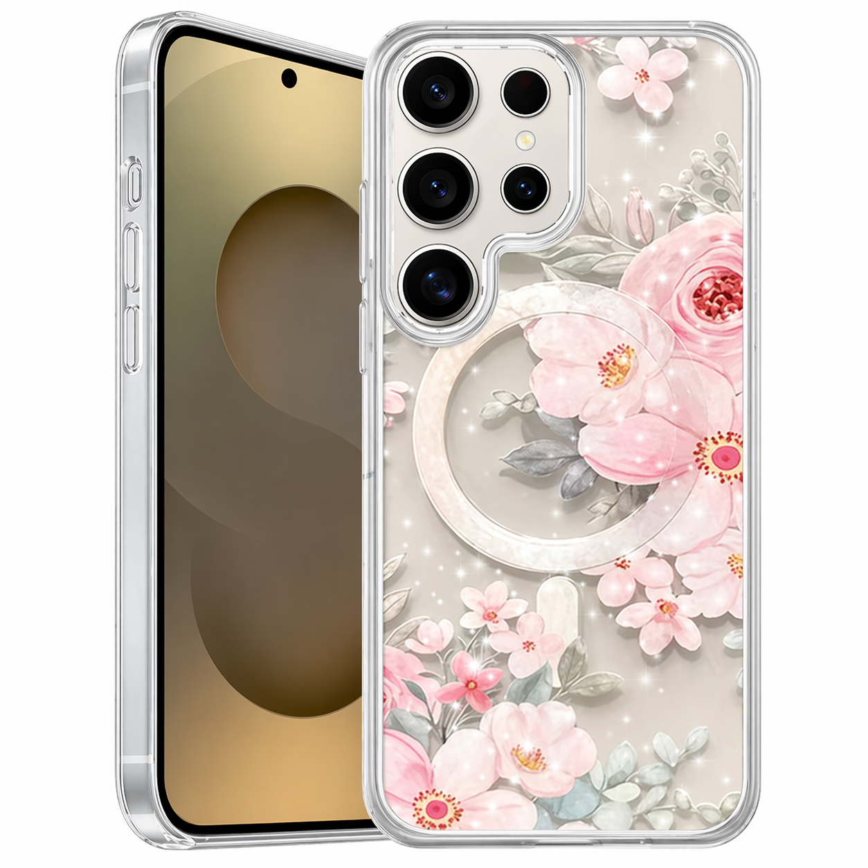 Dual Layer Phone Case – Light Pink Flower Floret Cover MagSafe Compatible