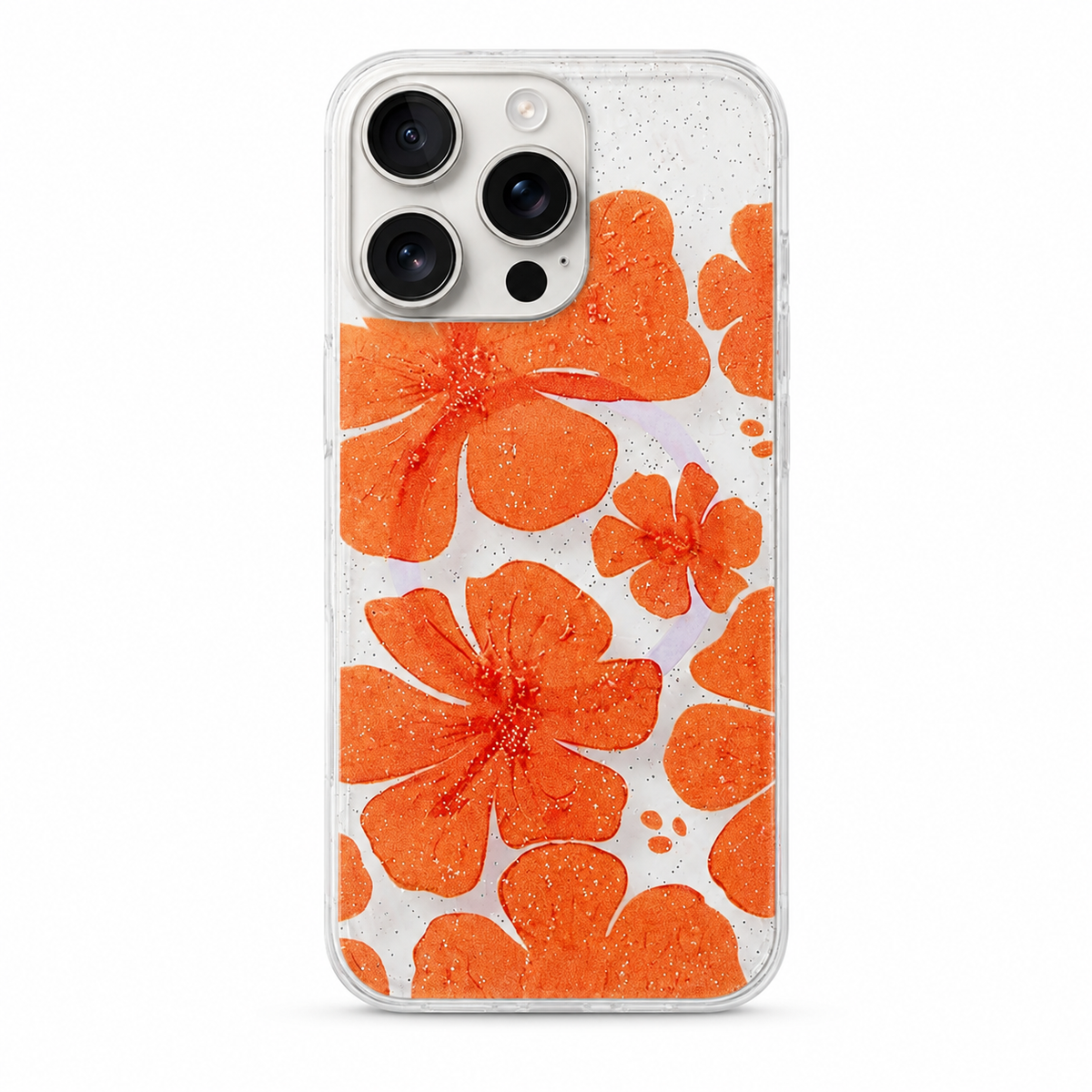 Orange flower MagSafe case for Apple iPhone 12 / 12 Pro