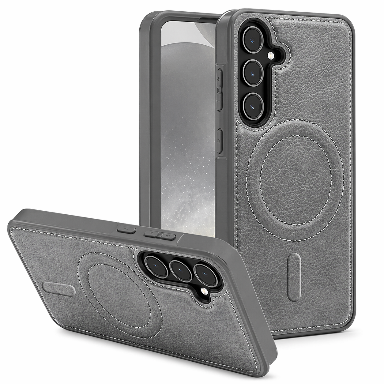 Dual Layer Phone Case – Grey Engraved Cover MagSafe Compatible