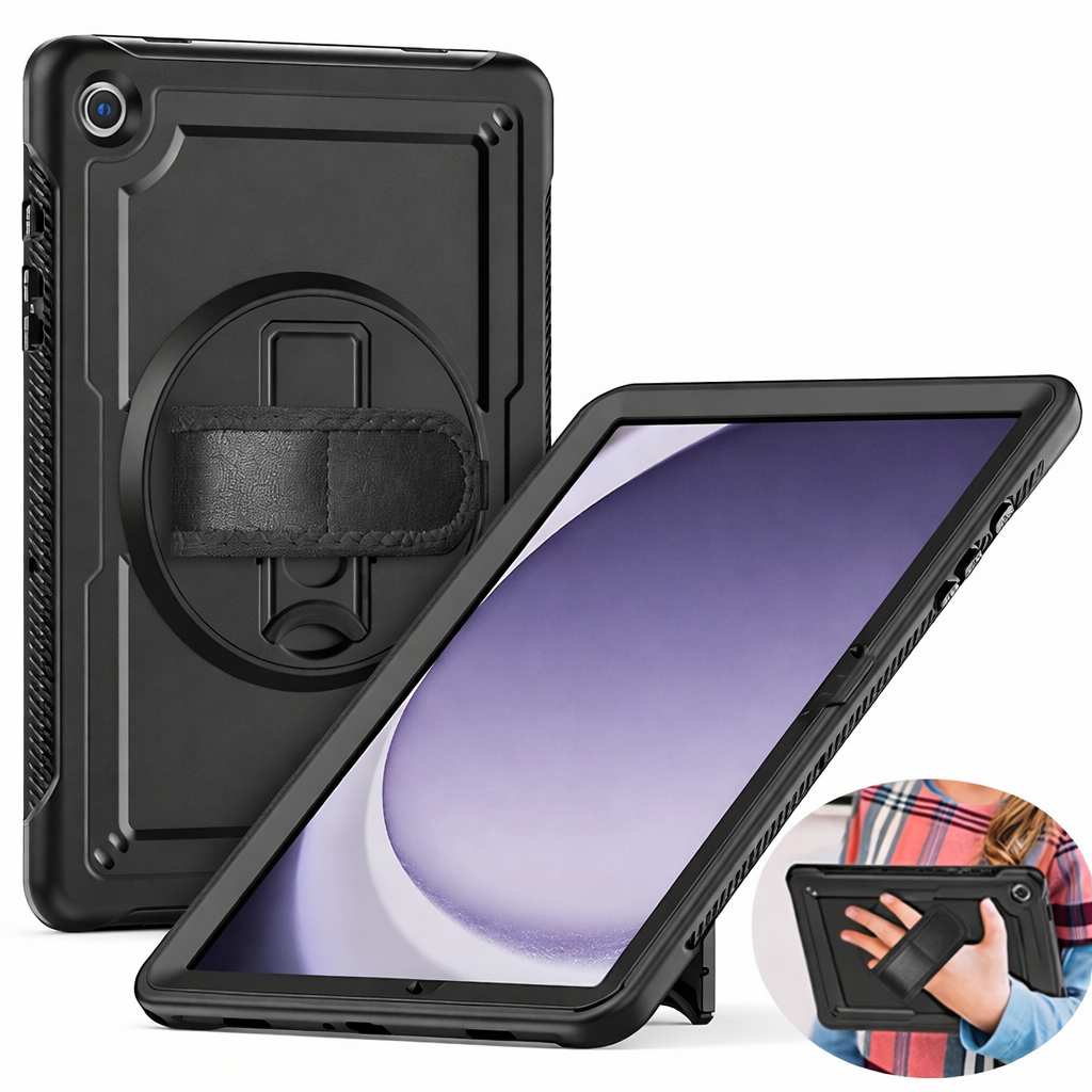 KickStrap Pro Tablet Case – Black Shockproof Cover with Adjustable Strap Stand | Protective Case