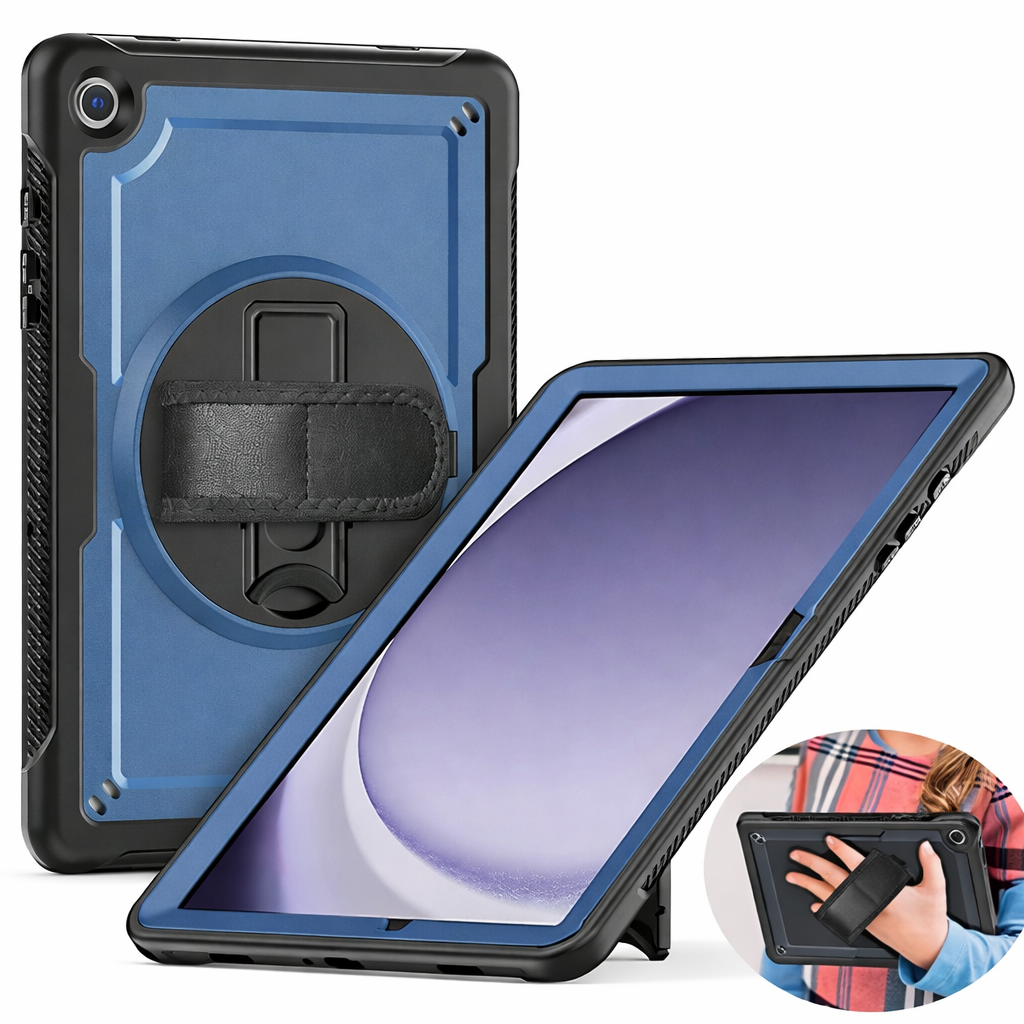 KickStrap Pro Tablet Case – Navy Shockproof Cover with Adjustable Strap Stand | Protective Case