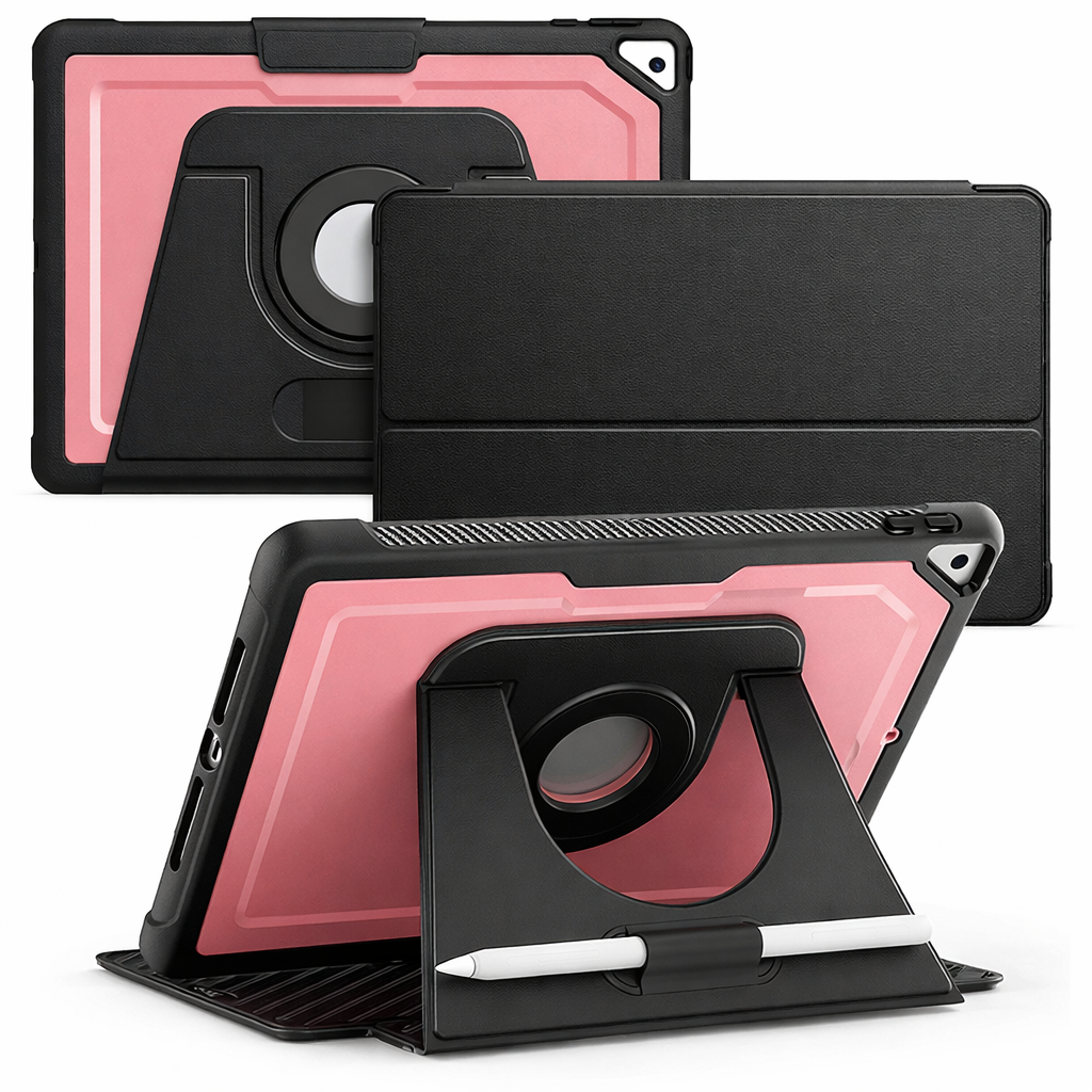 Armor Folio Pro Tablet Case – Pink Shockproof Cover with Fold Stand | Protective Case