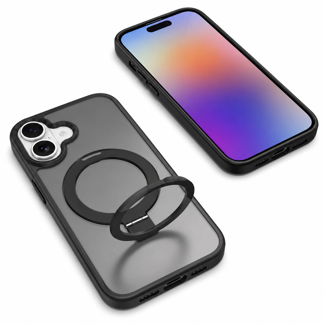 Wireless charging compatible iPhone 17 case in premium black finish