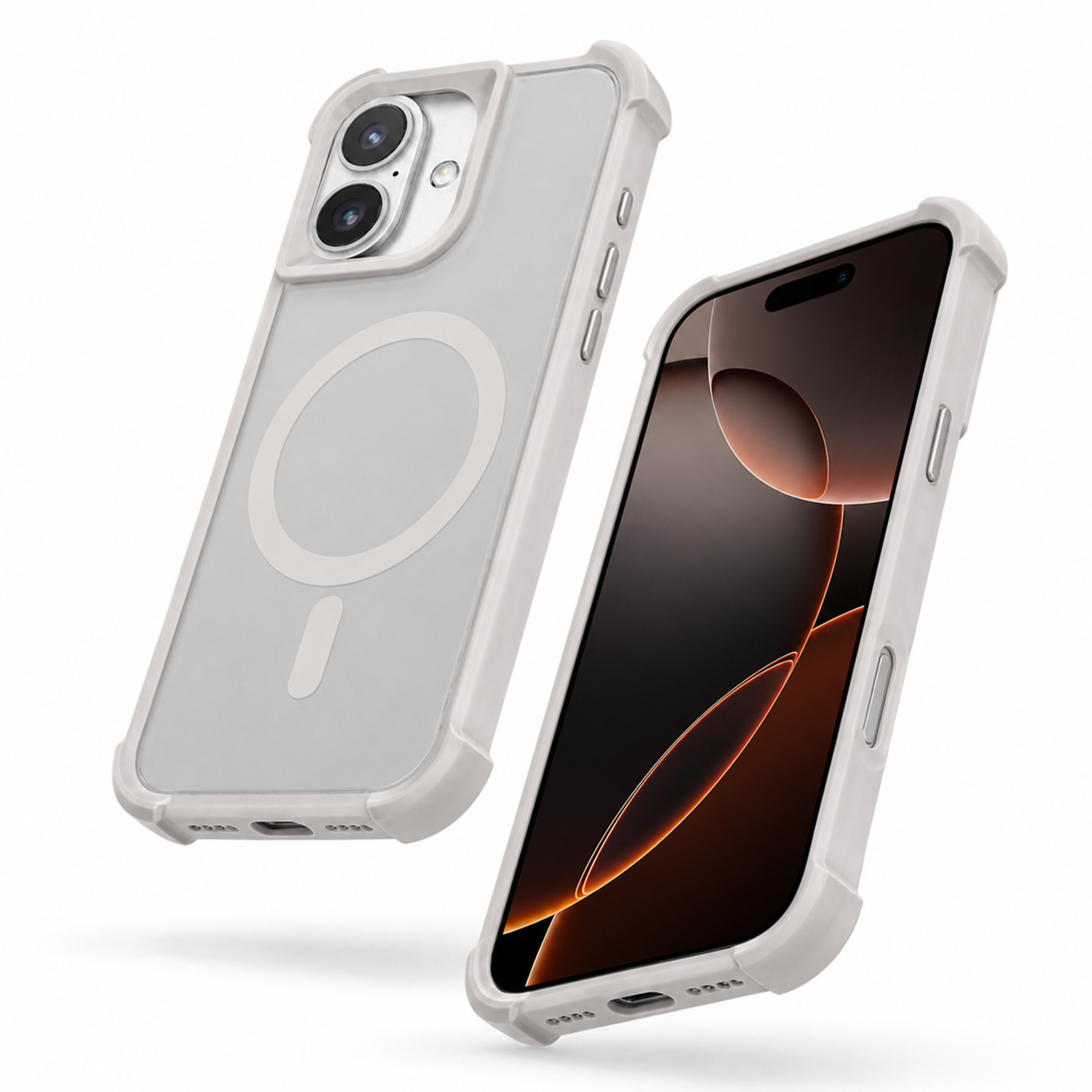 Shockproof Clear MagSafe Case for iPhone 16 slim protective smartphone case with reinforced corners