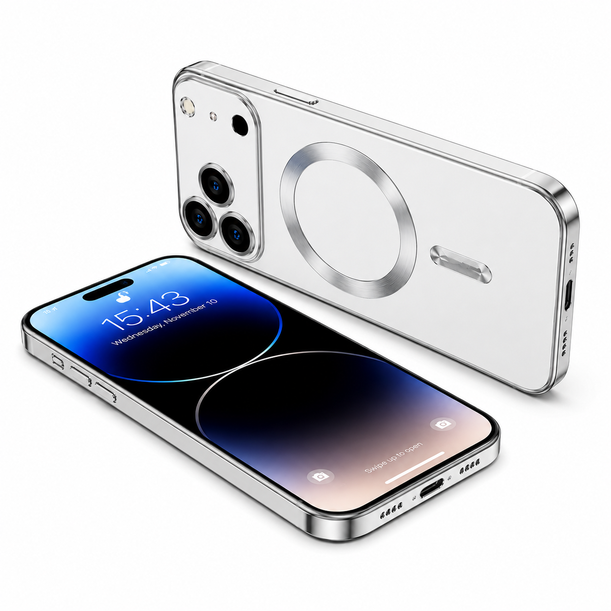 Protective Silver Electro Matt Mobile Phone Case for iPhone 17 Pro