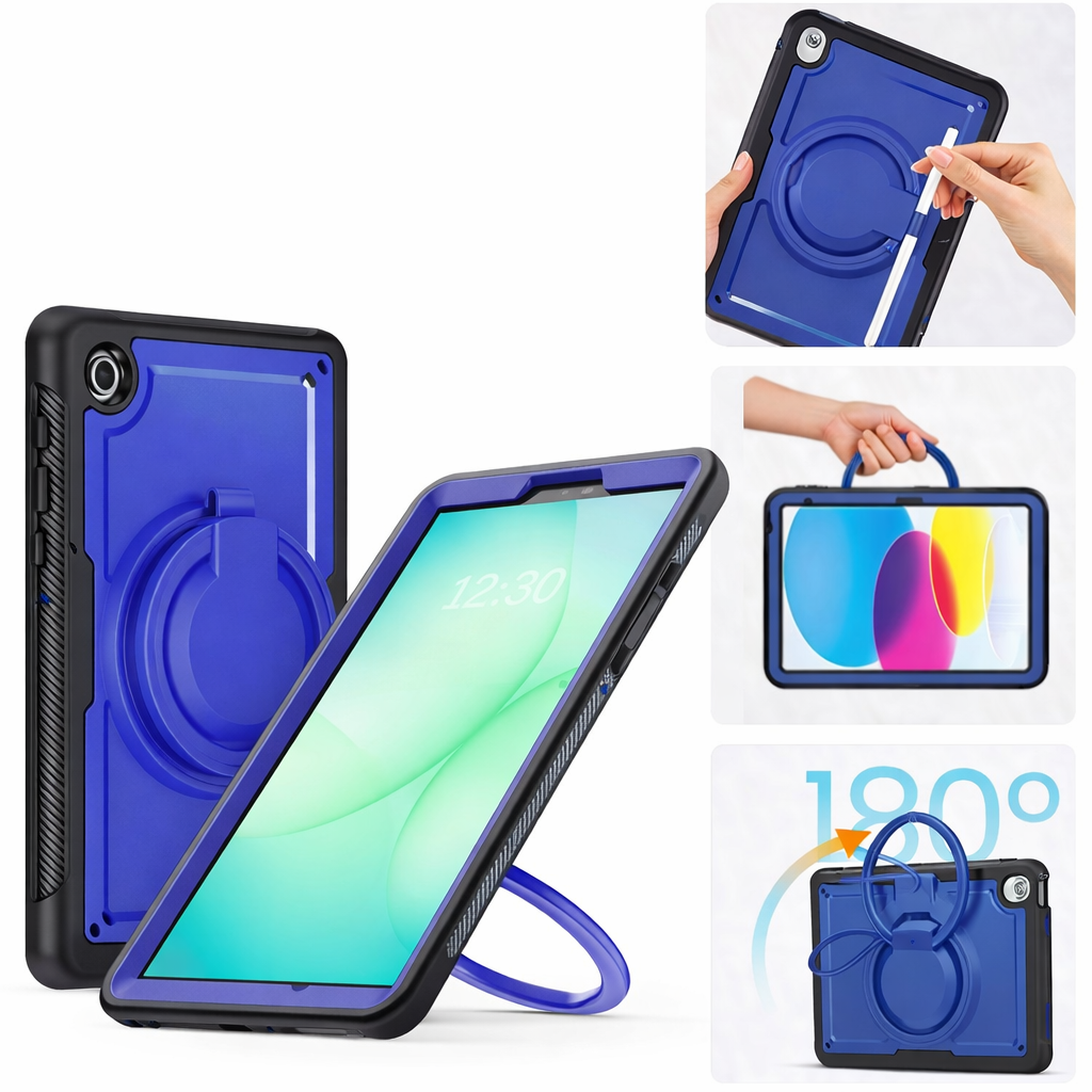 Heavy Duty Tablet Case – Blue Spin Handle | Protective Case