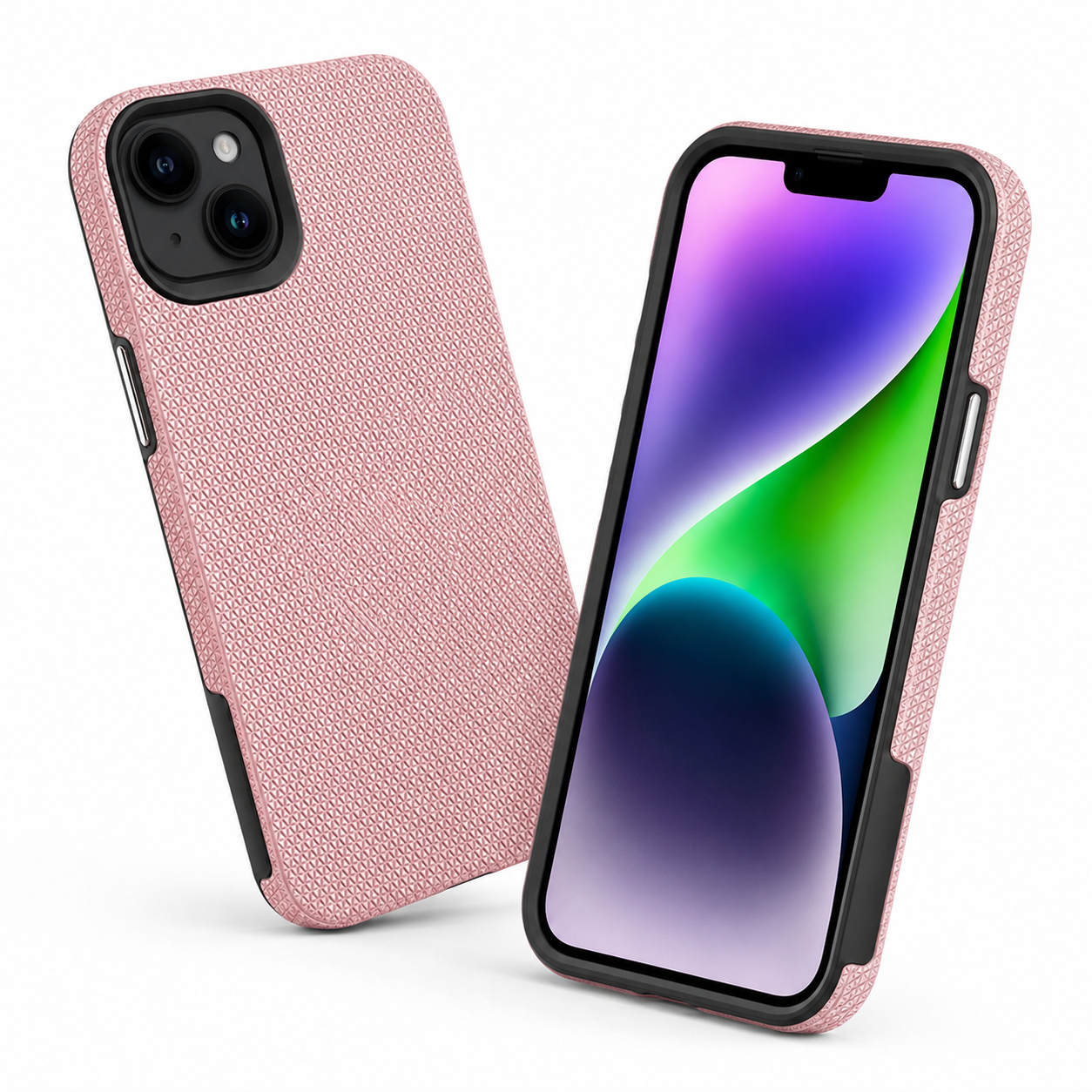 Triangle Geometric Case for Apple iPhone 15 - Rose Gold Protective Phone Case