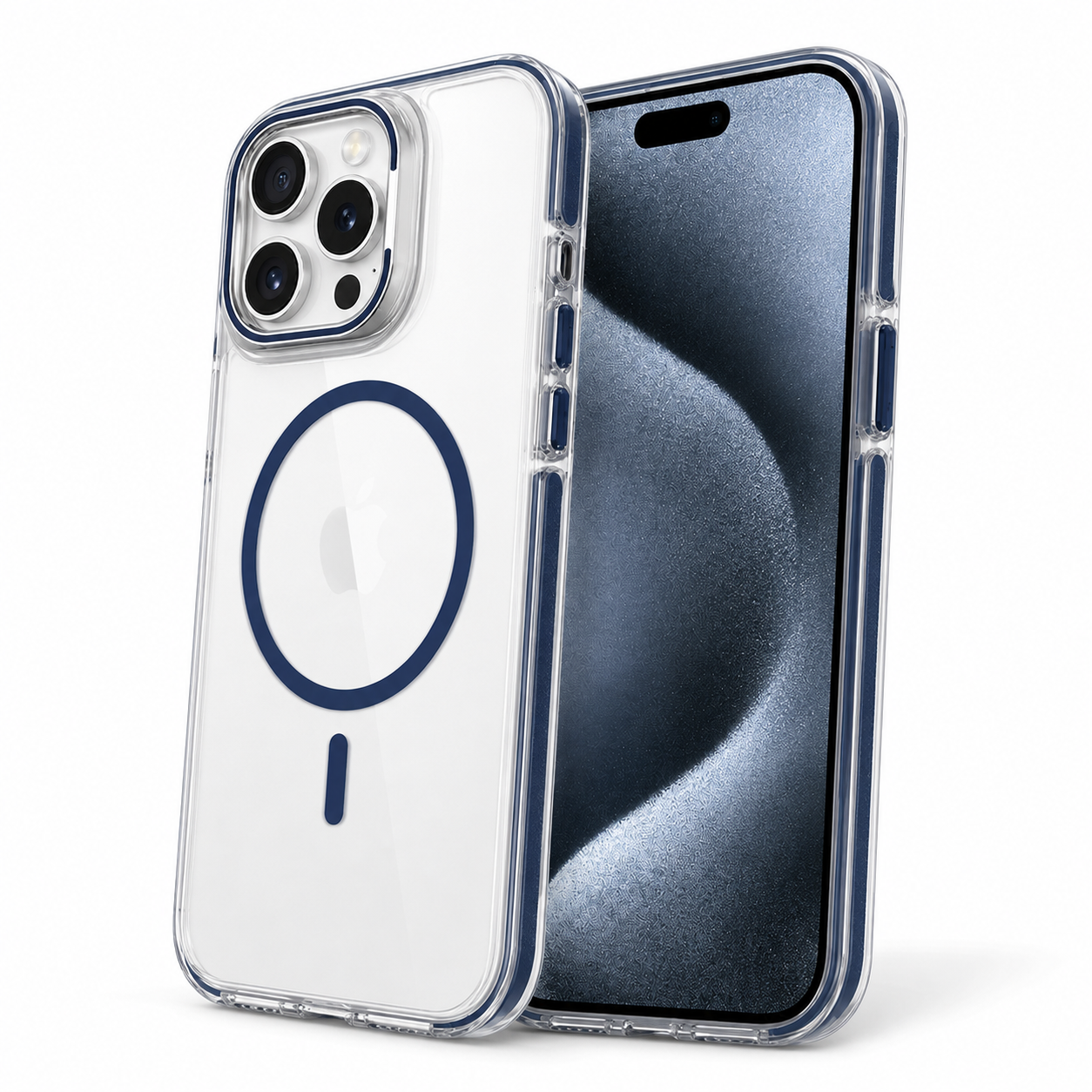 Crystalline MagSafe Stand Case for Apple iPhone 15 - Dark Blue