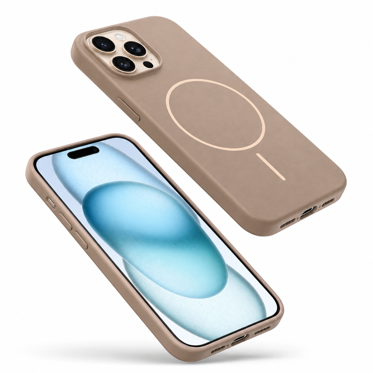 MagSafe Vibrant Silicone Case for Apple iPhone 15 Pro - Desert Gold - alternate product view