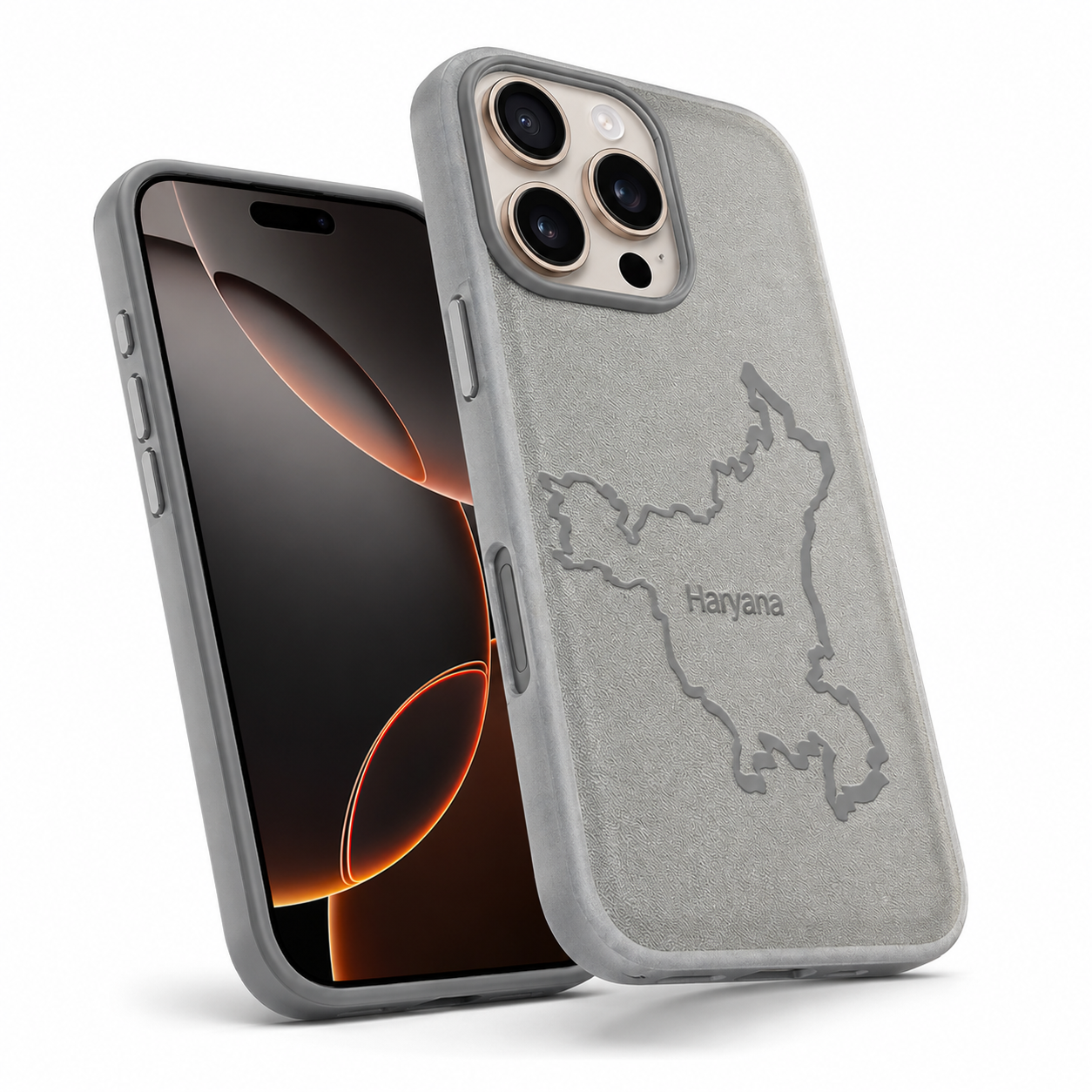Stylish Grey HRY Crafted Case for iPhone 16 Pro Max