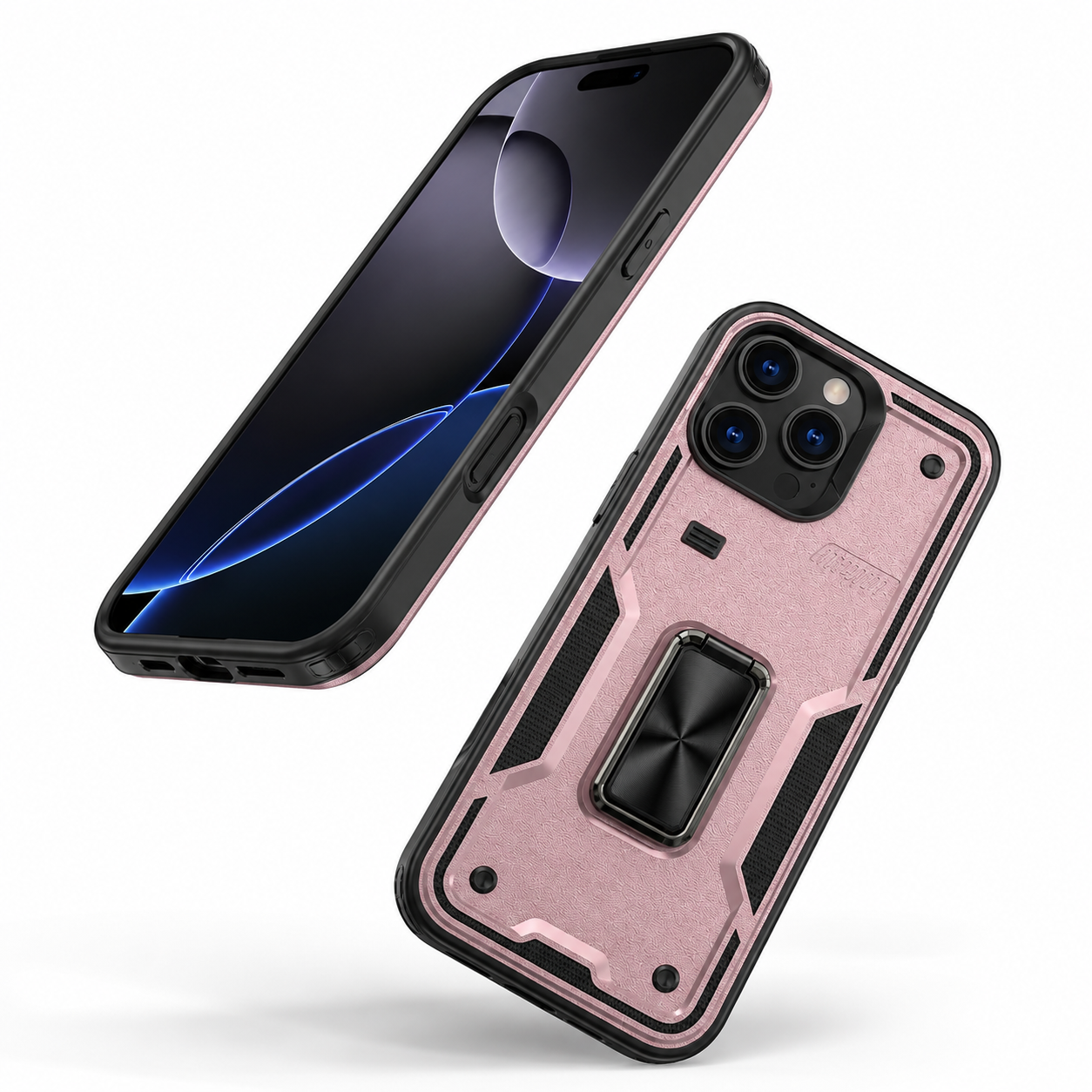 Rose Gold protective ring case for Apple iPhone 16 Pro Max